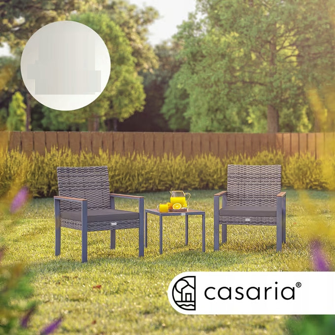 GARDEN FURNITURE TABLE 2 CHAIRS POLYRATTAN ACACIA WOOD Number of people 2
