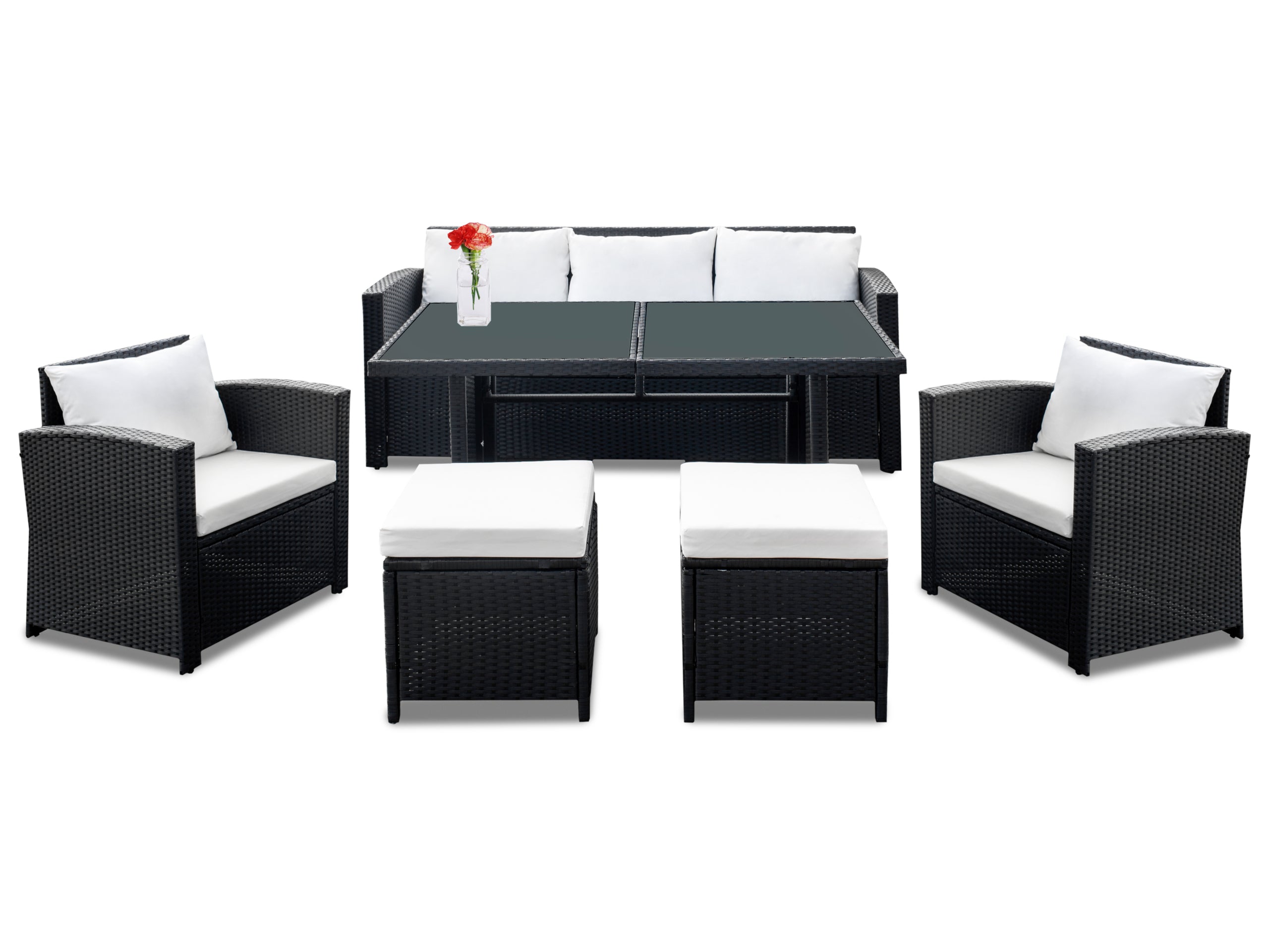 GARDEN FURNITURE TERRACE SOFA ARMCHAIRS POUFS 7 PEOPLE Line PREMIUM