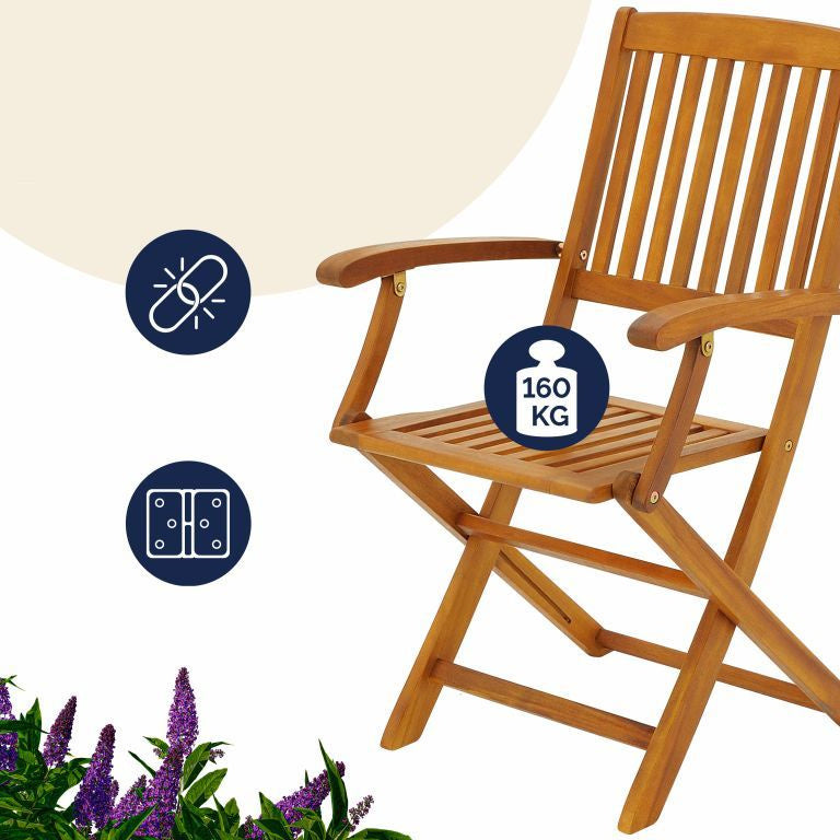GARDEN FURNITURE WOODEN SET 1 TABLE + 6 CHAIRS Main material wood