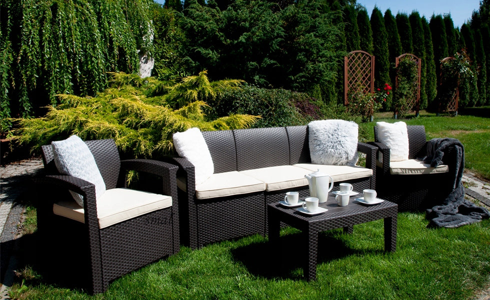 GARDEN FURNITURE terrace LISBON SET TECHNORATTAN - GRAPHITE Manufacturer code rattan meble pcv ogród balkon