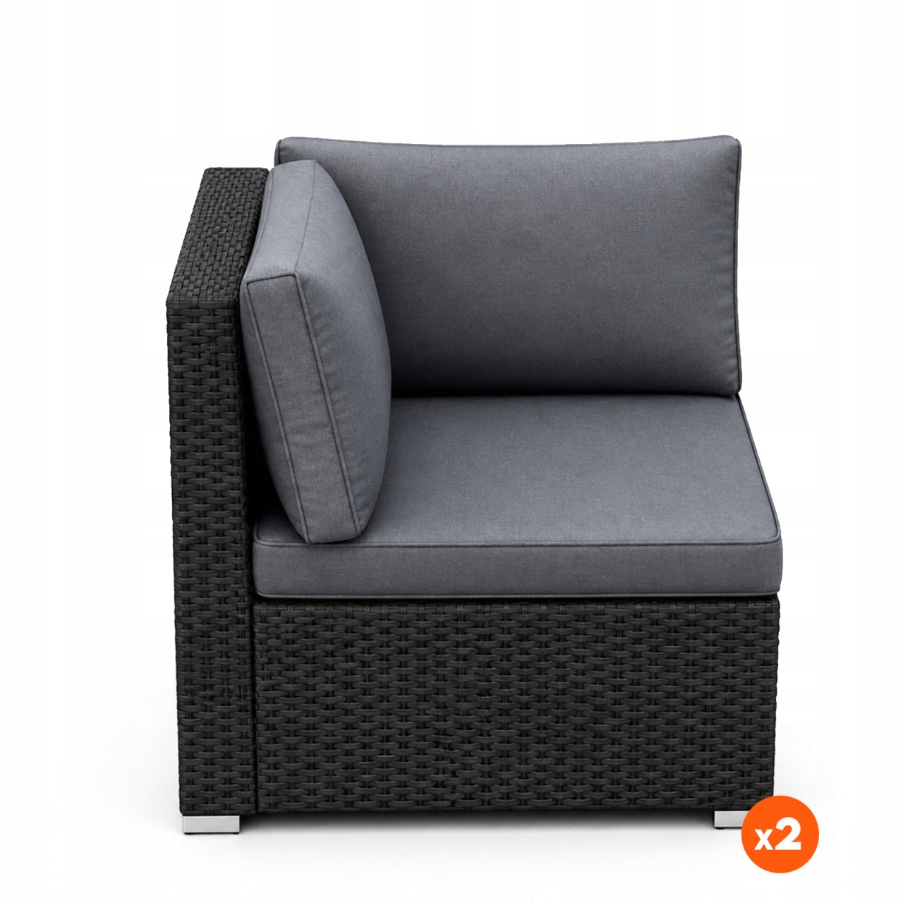 GARDEN Furniture Set Corner MODULAR Armchair Table U L Grey Rattan Line MODERN LOFT