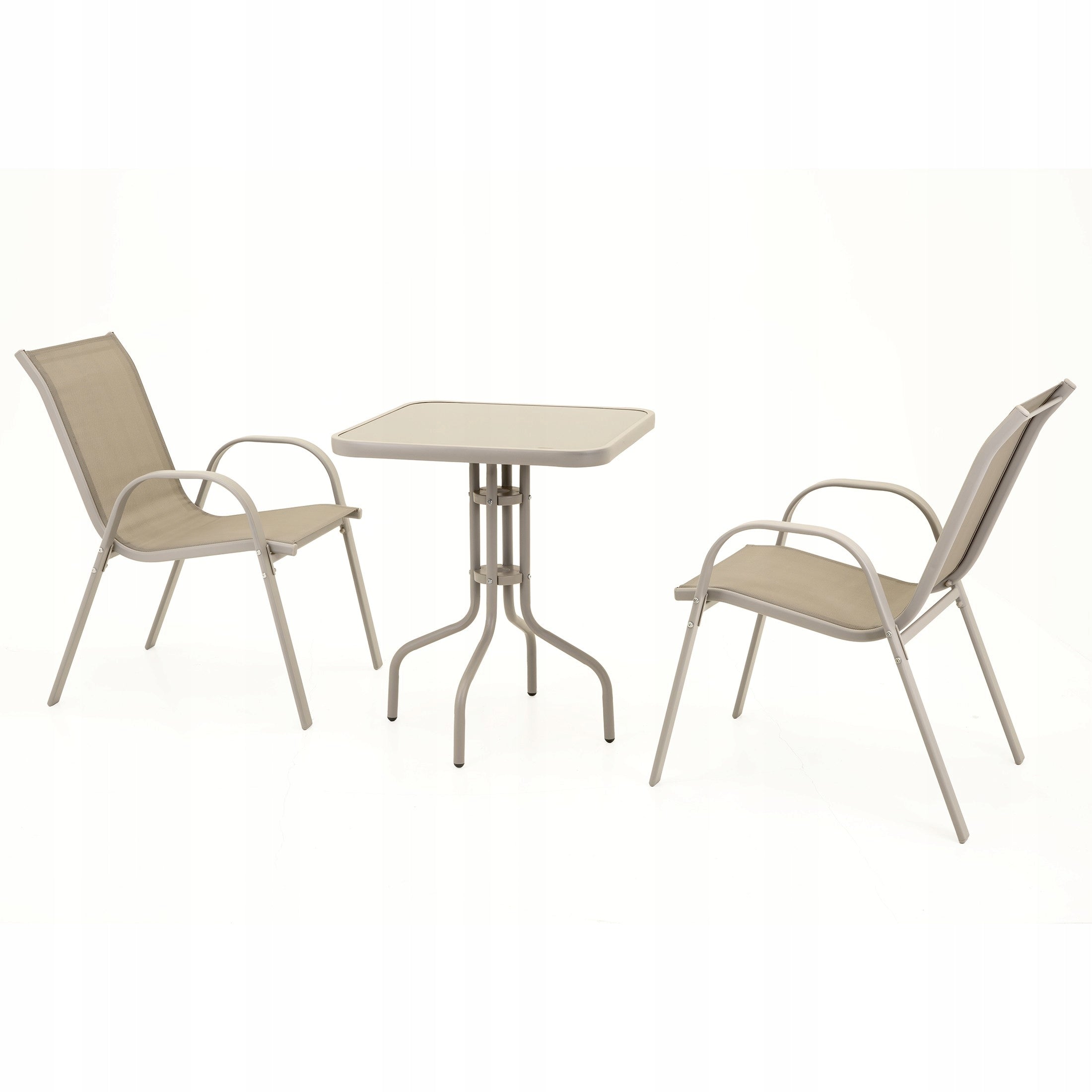 GARDEN Furniture Set Table Glass 2 x Terrace Chairs BALCONY for Garden Main material other