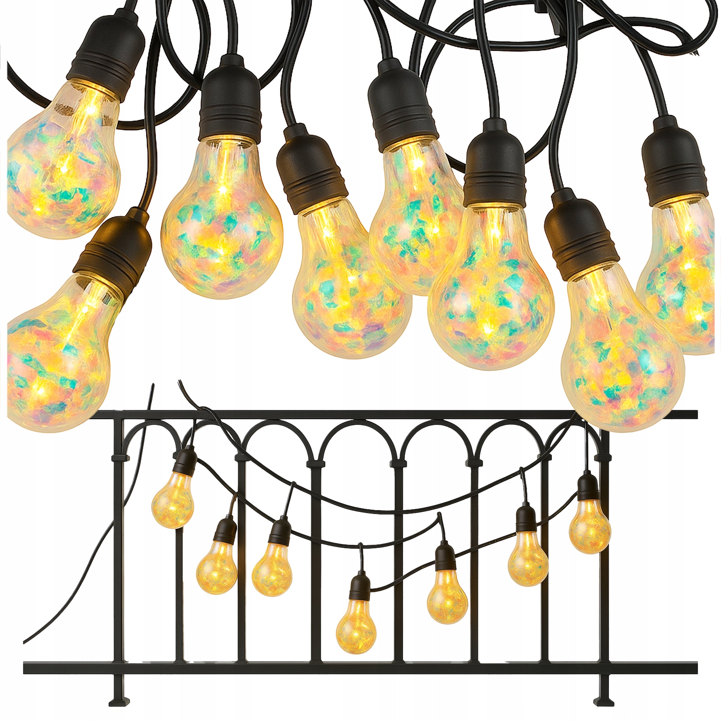 GARDEN GARLAND 5m 10 LED E27 230V Decorative Lights Colorful Accent