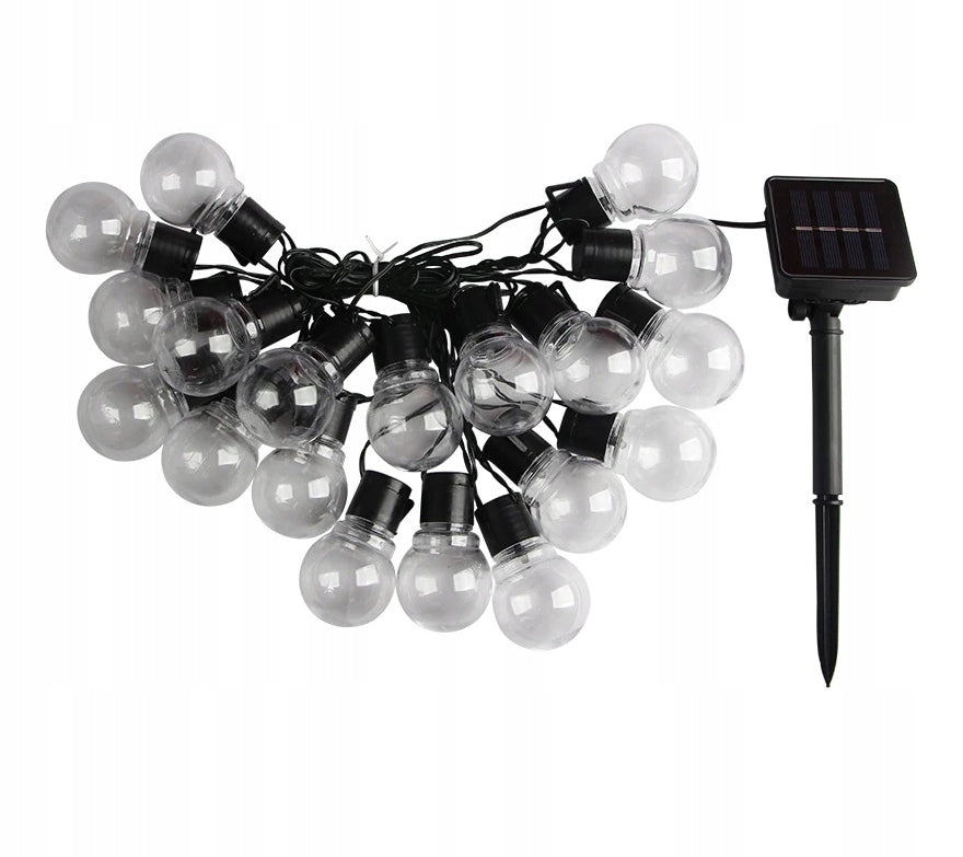GARDEN GARLAND DECORATIVE LAMPS WARM SOLAR 20 LED BULBS 5m Packaging status original
