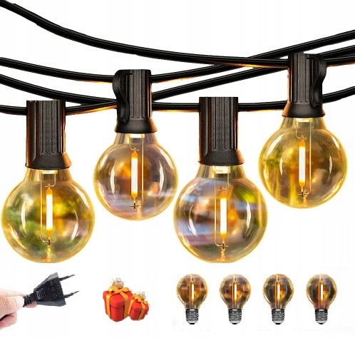 GARDEN GARLAND LED IP68 9m bulbs white warm