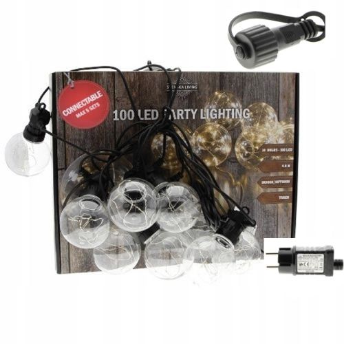 GARDEN GARLAND LIGHT 7,5M 10x LED BULB BALLS FOR BALCONY TERRACE