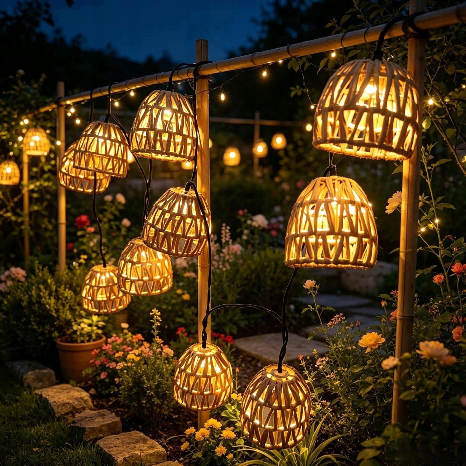 GARDEN GARLAND LIGHT SOLAR LAMPS FOR TERRACE BALCONY 3,6M 10 PCS IP65 Brand no brand