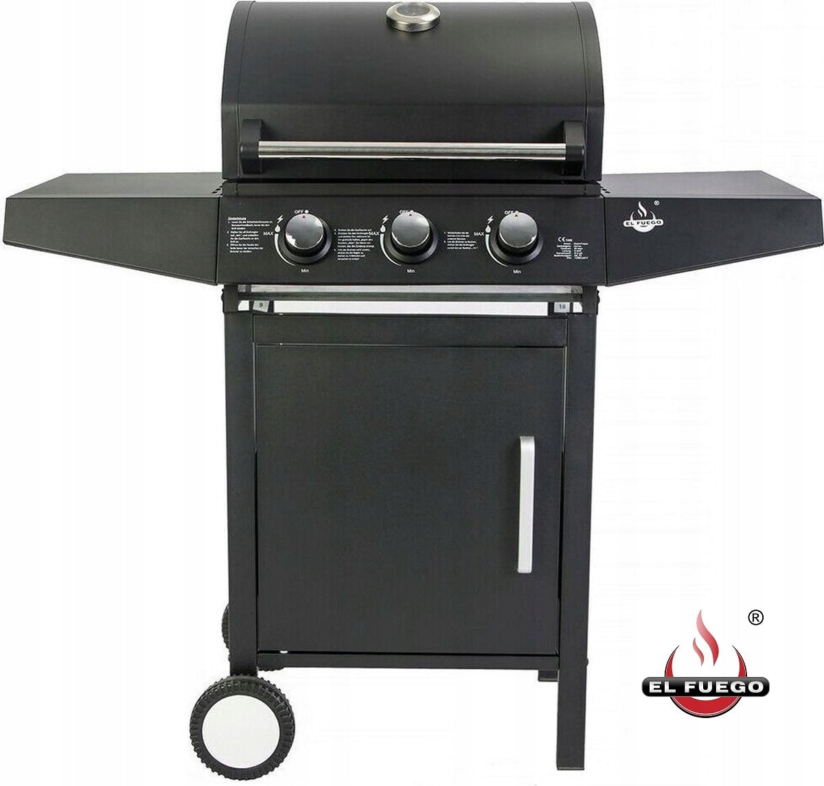 GARDEN GAS GRILL EL FUEGO SAN ANGELO 8.4kW 3BURNERS+REDUCER AT HAND!