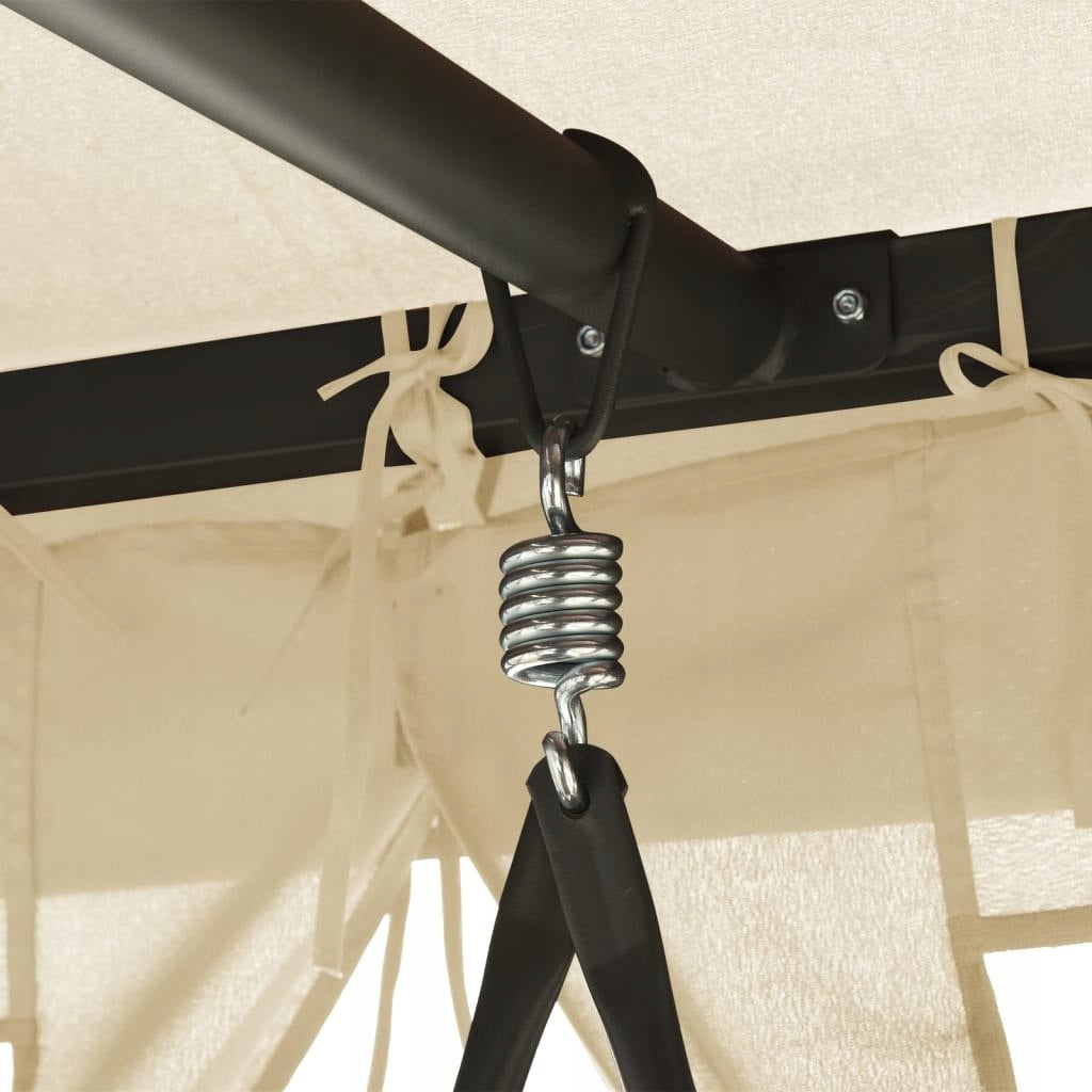 GARDEN GAZEBO WITH FOLD-OUT CREAM SWING Line vidaXL