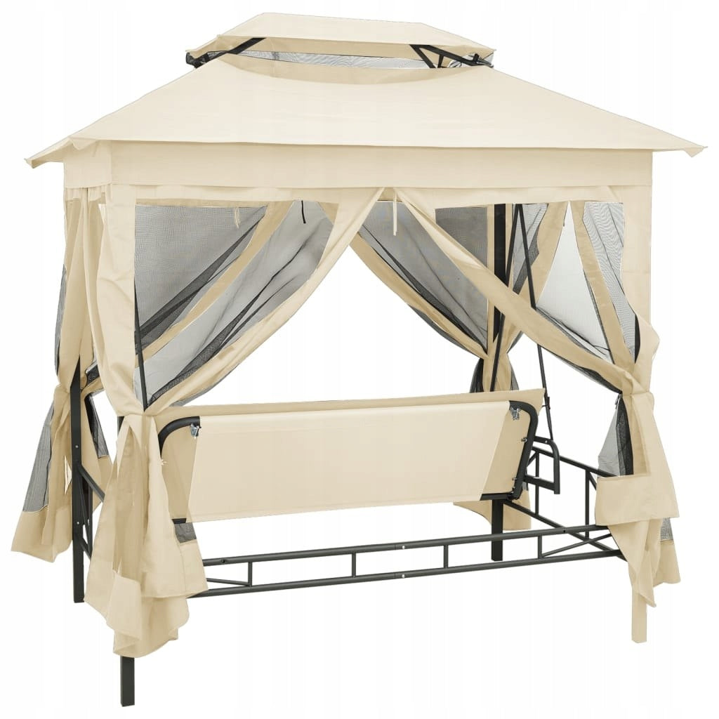 GARDEN GAZEBO WITH FOLD-OUT CREAM SWING Manufacturer VidaXL