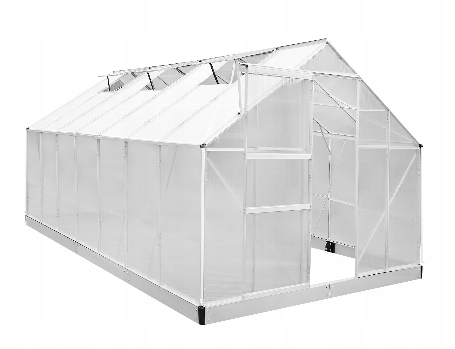 GARDEN GREENHOUSE 4,3mx2,5m ALUMINUM POLYCARBONATE 6mm +FOUNDATION WITH ANCHORS Manufacturer GRÜBER Gewächshäuser
