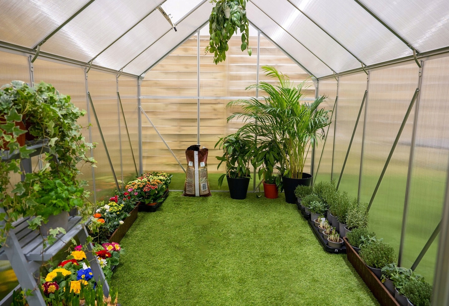 GARDEN GREENHOUSE SAVANA 11,1m2 POLYCARBONATE 4,8 x 2,5 m x 195 cm Length 4.8 m
