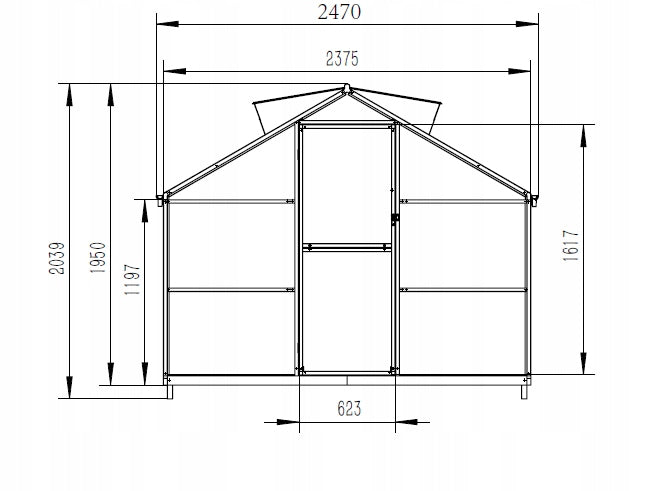 GARDEN GREENHOUSE SAVANA 8,3m2 POLYCARBONATE 3,6 x 2,5 m x 195 cm Manufacturer code SK-02