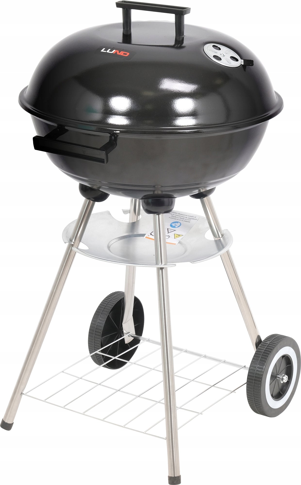 GARDEN GRILL CHARCOAL GRATE STEEL ROUND 41CM COVER WITH COVER LUND Grill height 73 cm