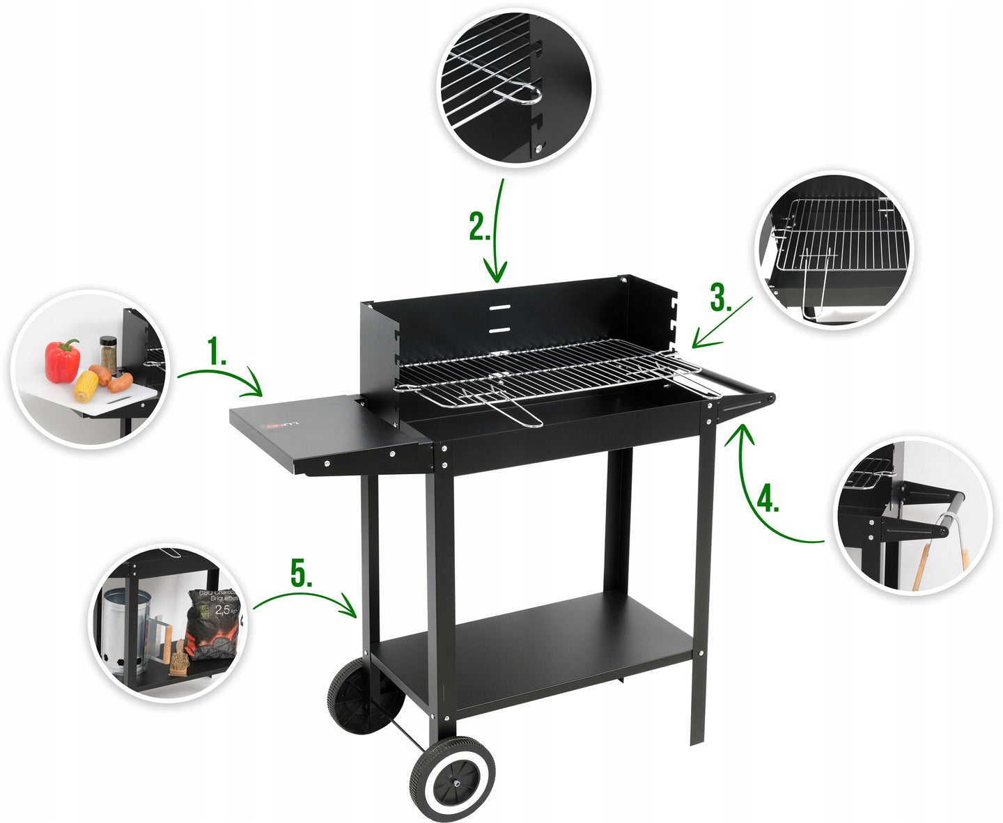 GARDEN GRILL CHARCOAL SHELF GRATE 48x26cm LUND 99919 BBQ Grate width 26.5 cm