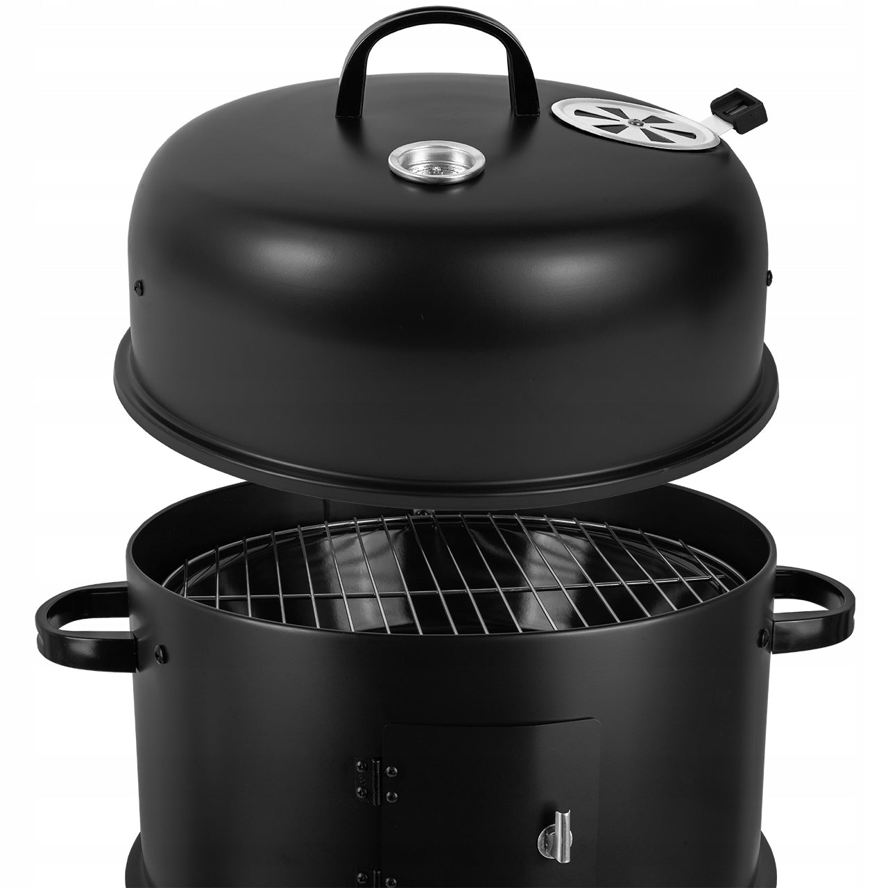 GARDEN GRILL CHARCOAL SMOKEHOUSE HEARTH THERMOMETER ROUND PORTABLE 3IN1 Grill depth 41 cm