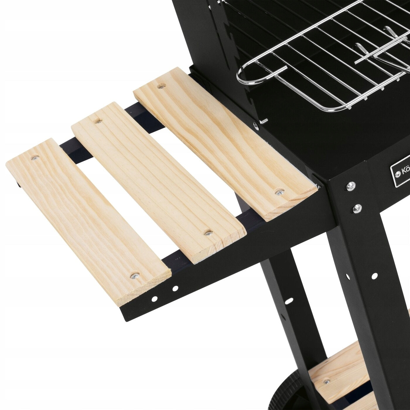 GARDEN GRILL Carbon STEEL GRATE 2 SHELVES ON WHEELS Konighoffer 80cm Grill depth 41 cm