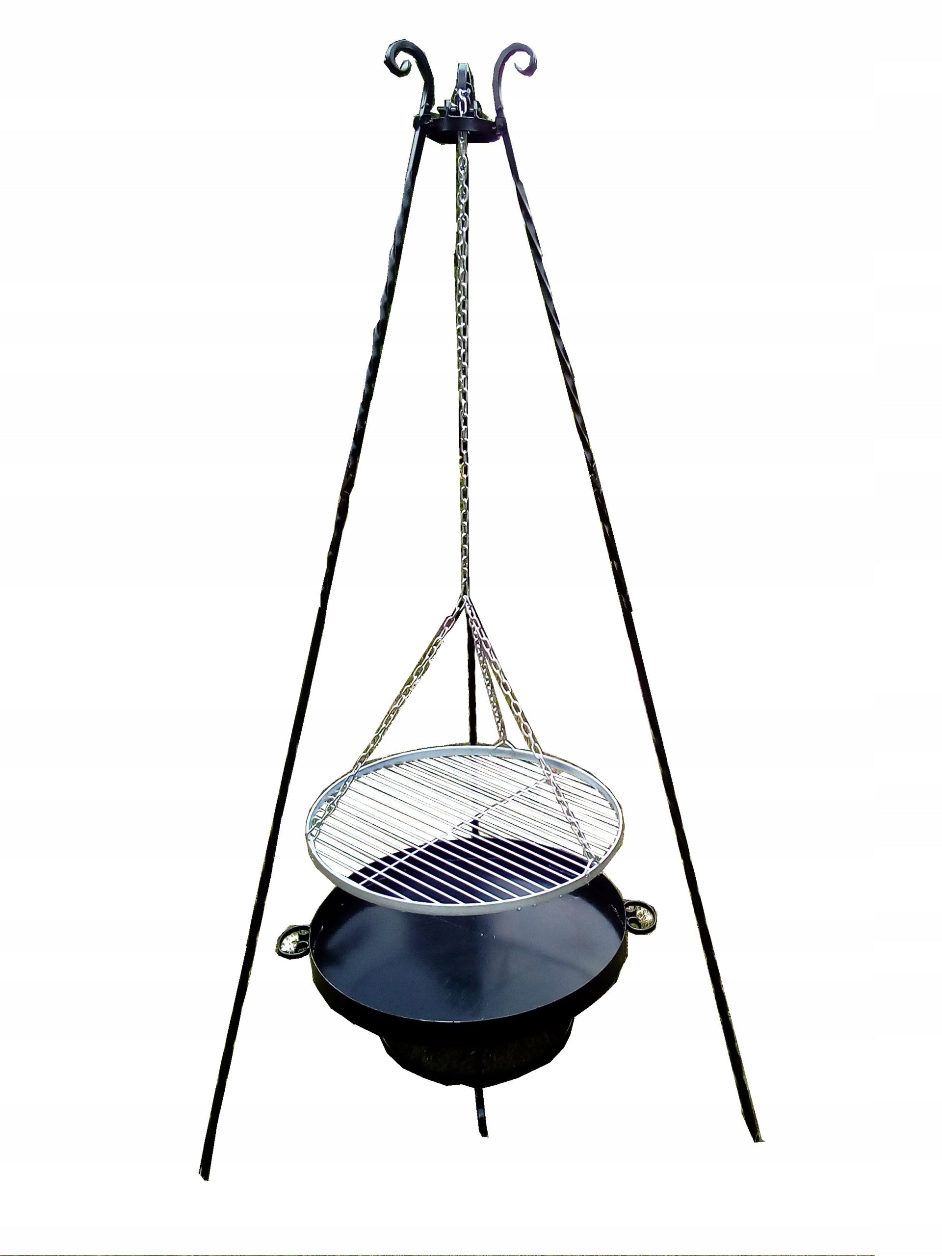 GARDEN GRILL TRIPOD FORGED GRATE 60 CM STAINLESS STEEL GRATE 6 HEARTH INOX Material steel