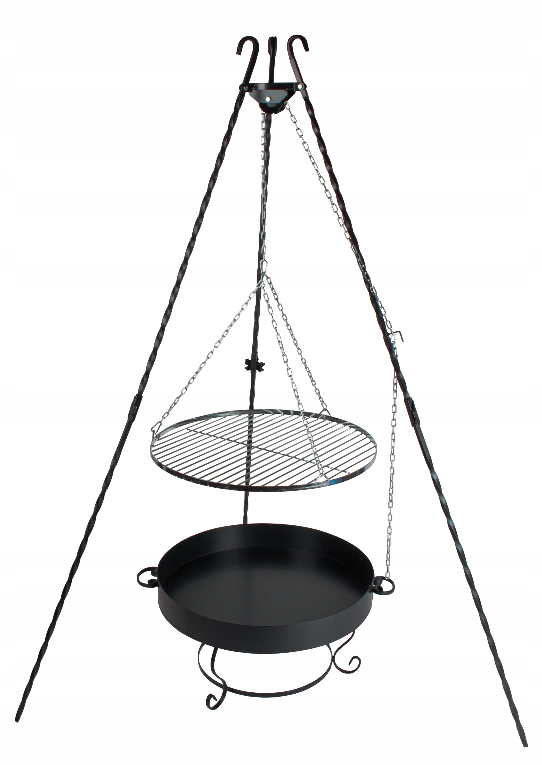 GARDEN GRILL TRIPOD + GRATE + HEARTH 60 CM Manufacturer Woodcarver