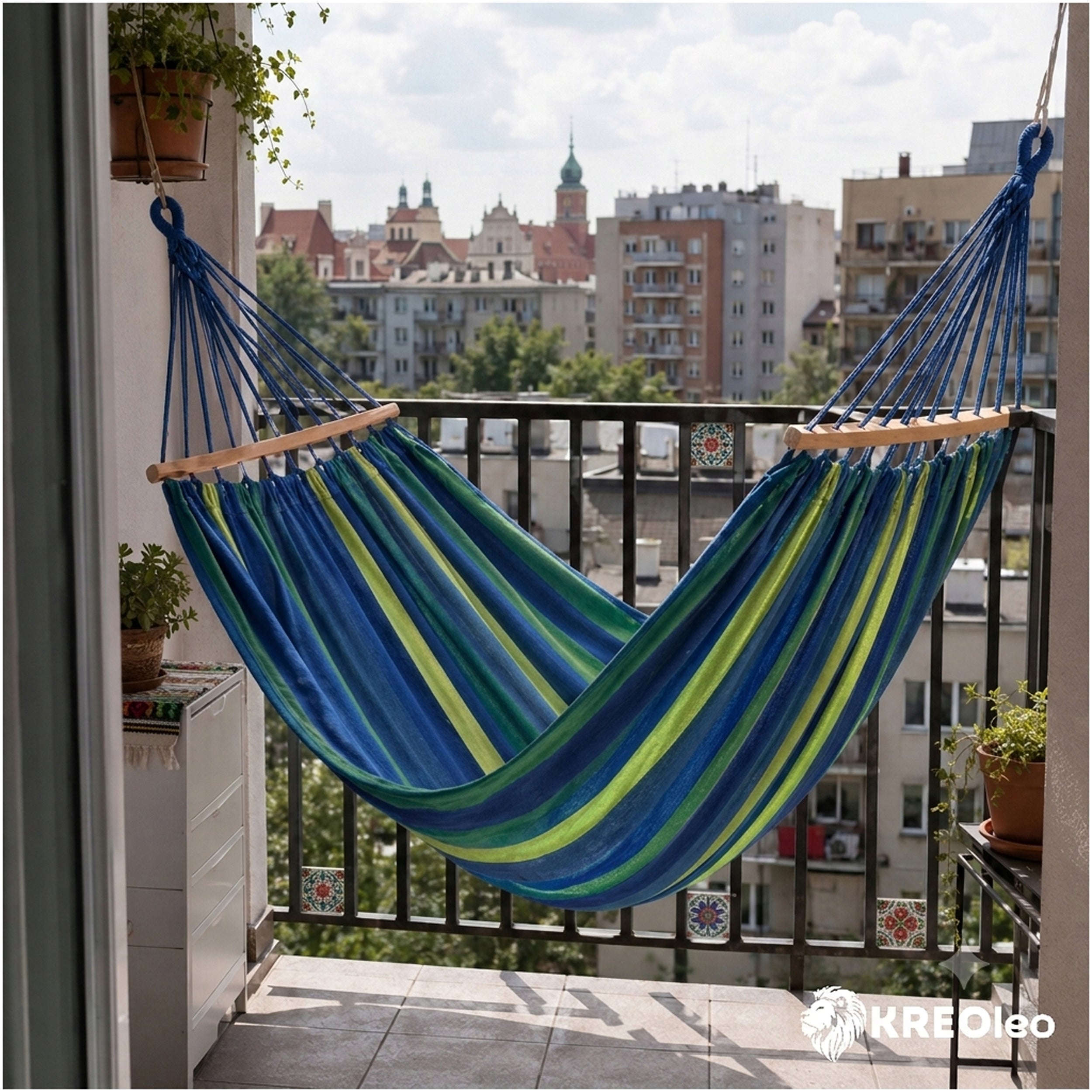 GARDEN HAMMOCK 2 PERSON SWING XXL REINFORCED STRONG HEADBAND LARGE + BAG Material width 155 cm