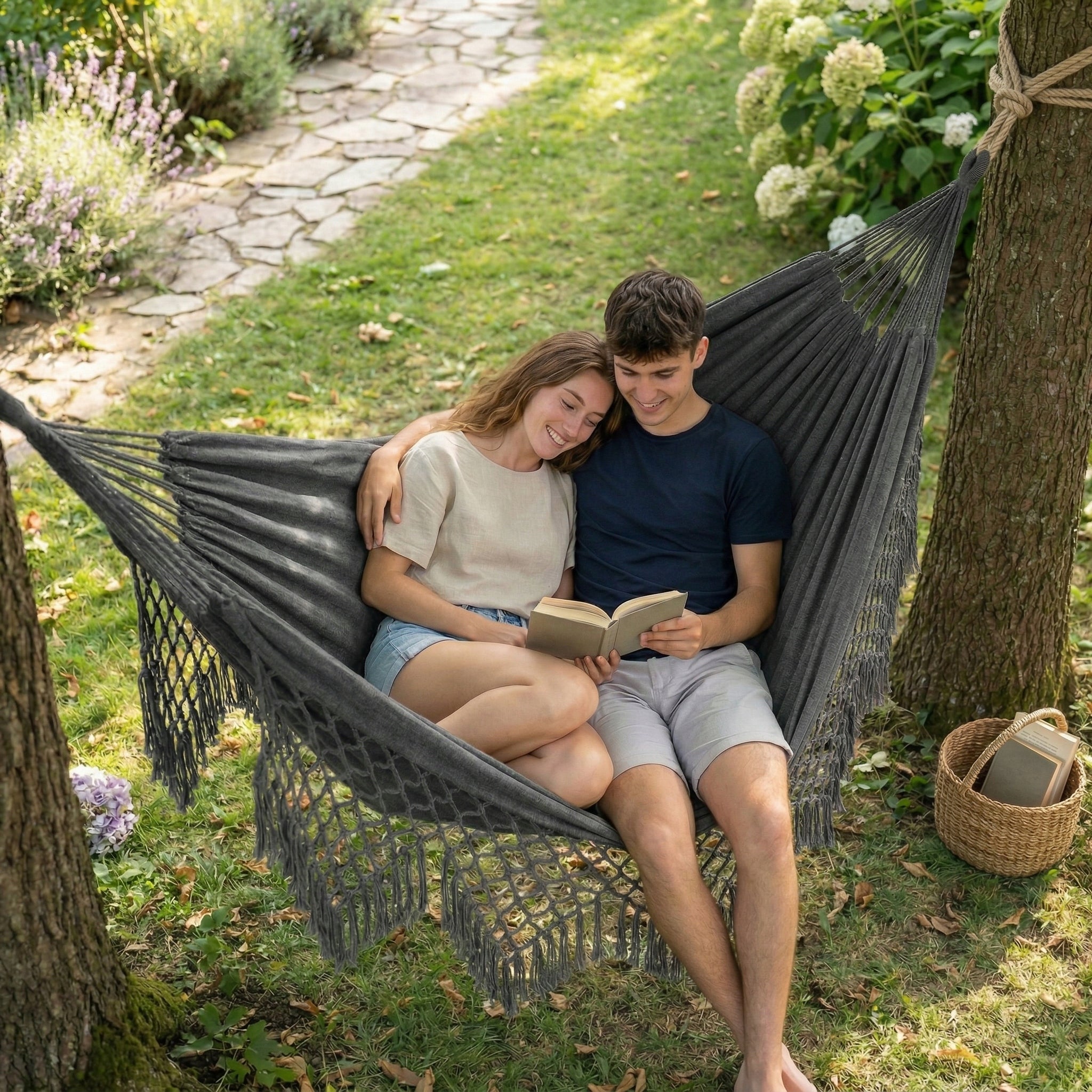 GARDEN HAMMOCK DOUBLE BOHO XXL LARGE STRONG SWING TOURIST BAG Model HAMAK OGRODOWY DWUOSOBOWY XXL TURYSTYCZNY BOHO
