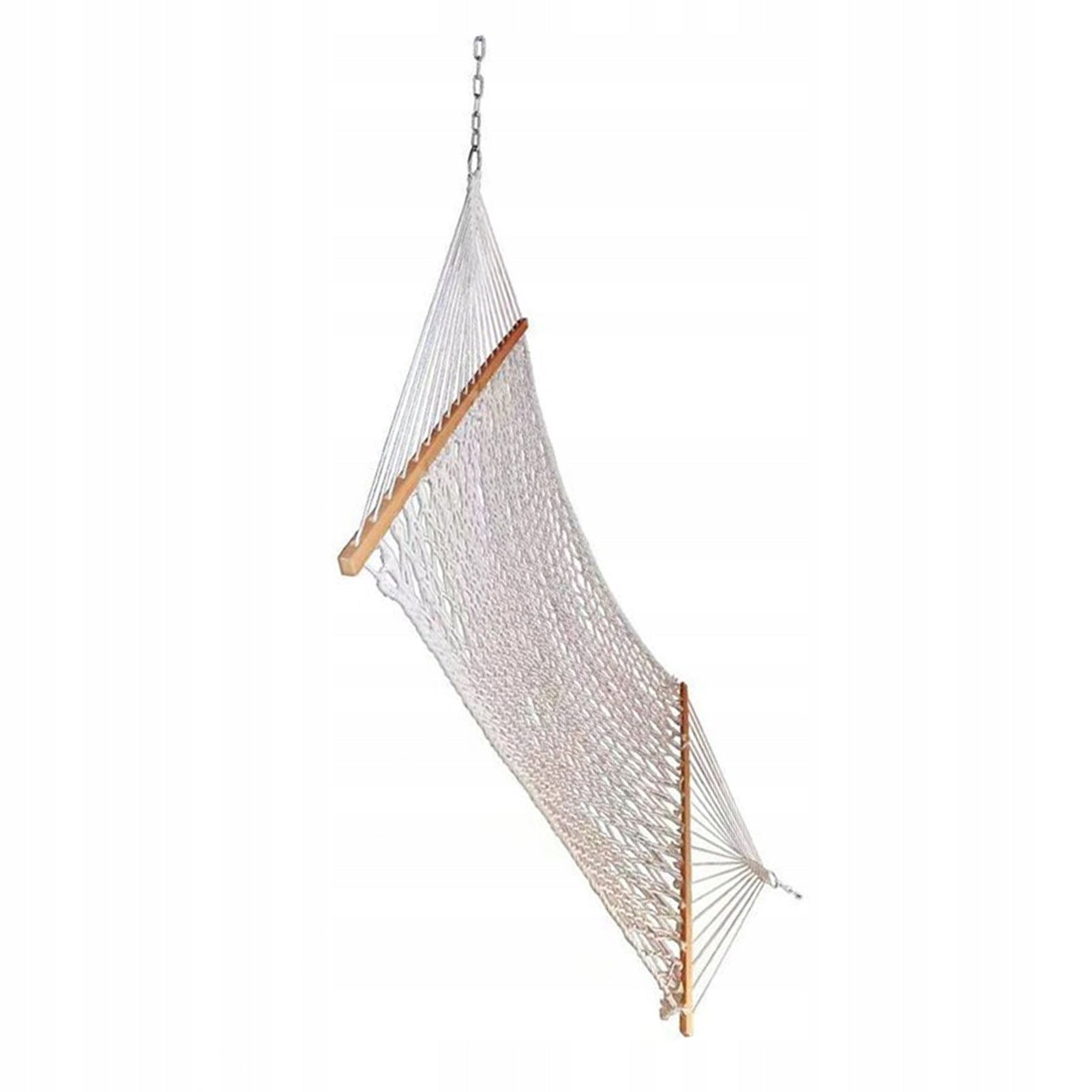 GARDEN HAMMOCK STRING SWING WITH FRAME ROCKER MESH BRAIDED WHITE Total length 300 cm