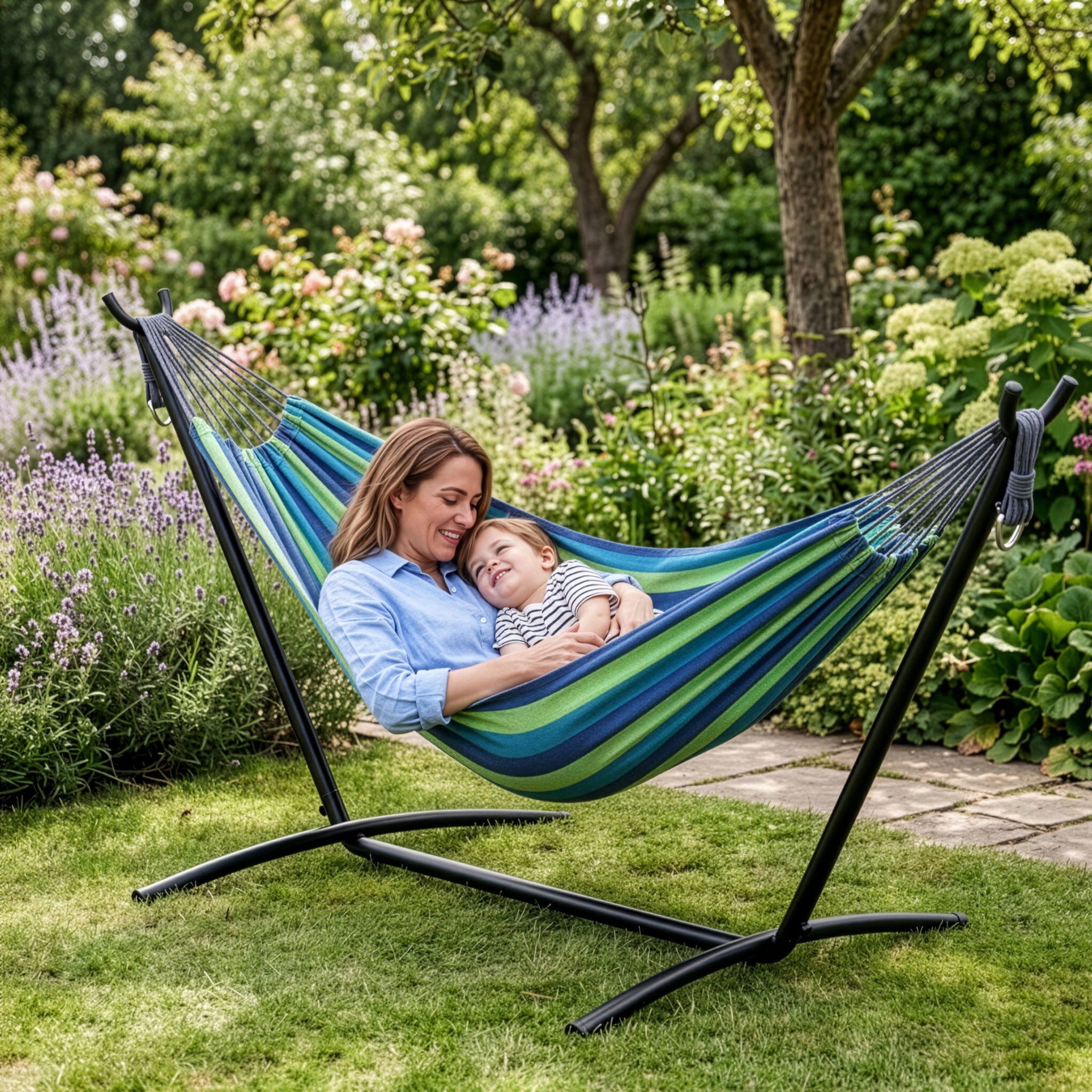 GARDEN HAMMOCK WITH FRAME DOUBLE FRAME FOR HAMMOCK COVER SET XXL Packaging status original