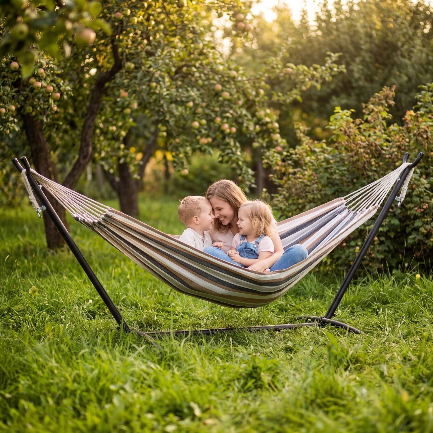 GARDEN HAMMOCK WITH FRAME DOUBLE FRAME FOR HAMMOCK METAL OUTTEC Model L-42966