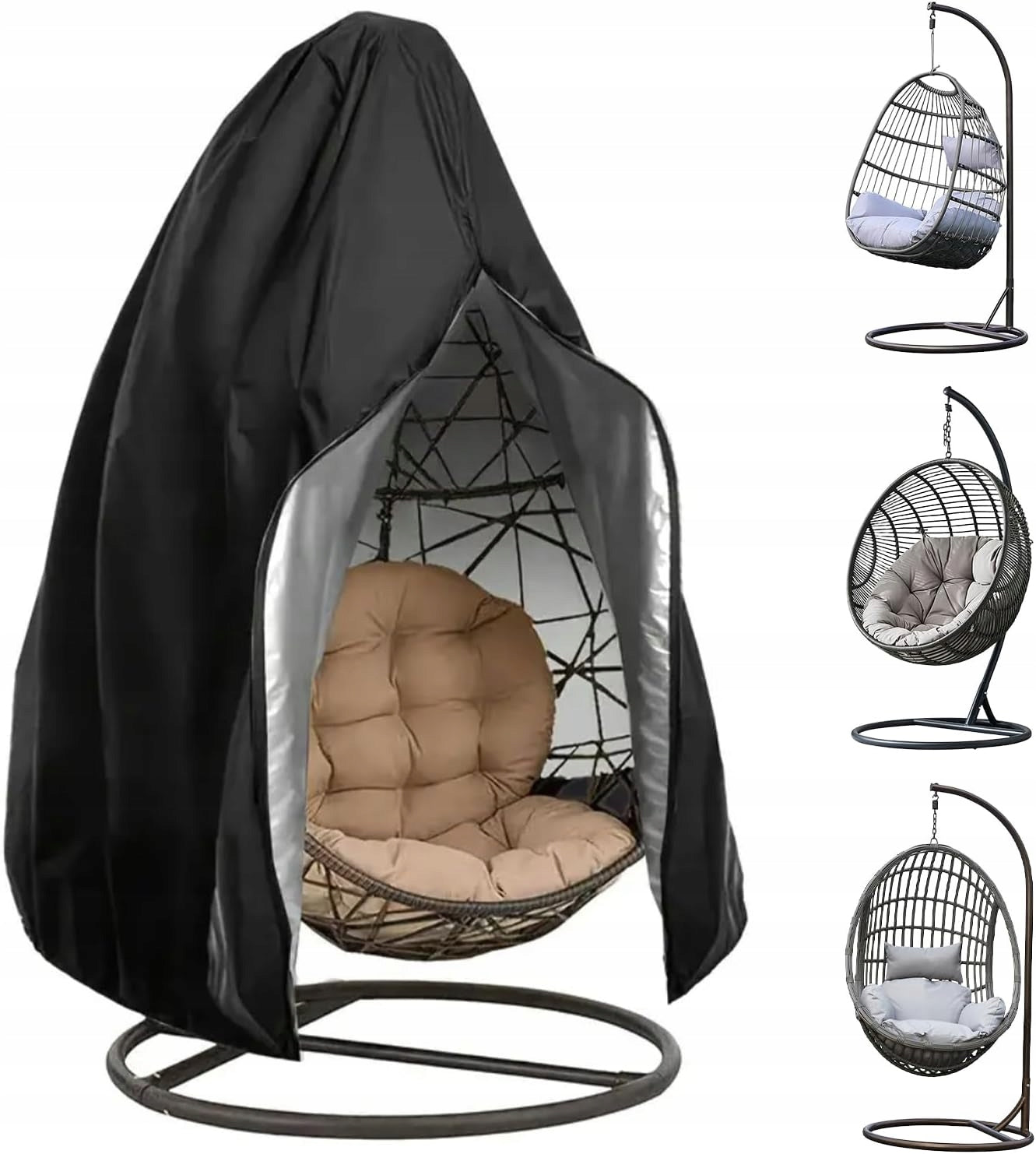 GARDEN HANGING CHAIR COVER DOUBLE COCOON SWING BLACK Manufacturer code ZREE 69564367457686