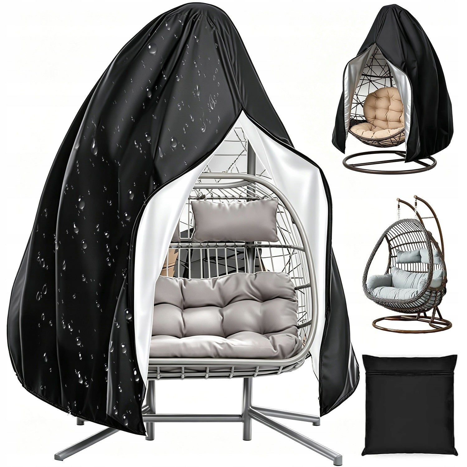 GARDEN HANGING CHAIR COVER DOUBLE WATERPROOF OXFORD COVER