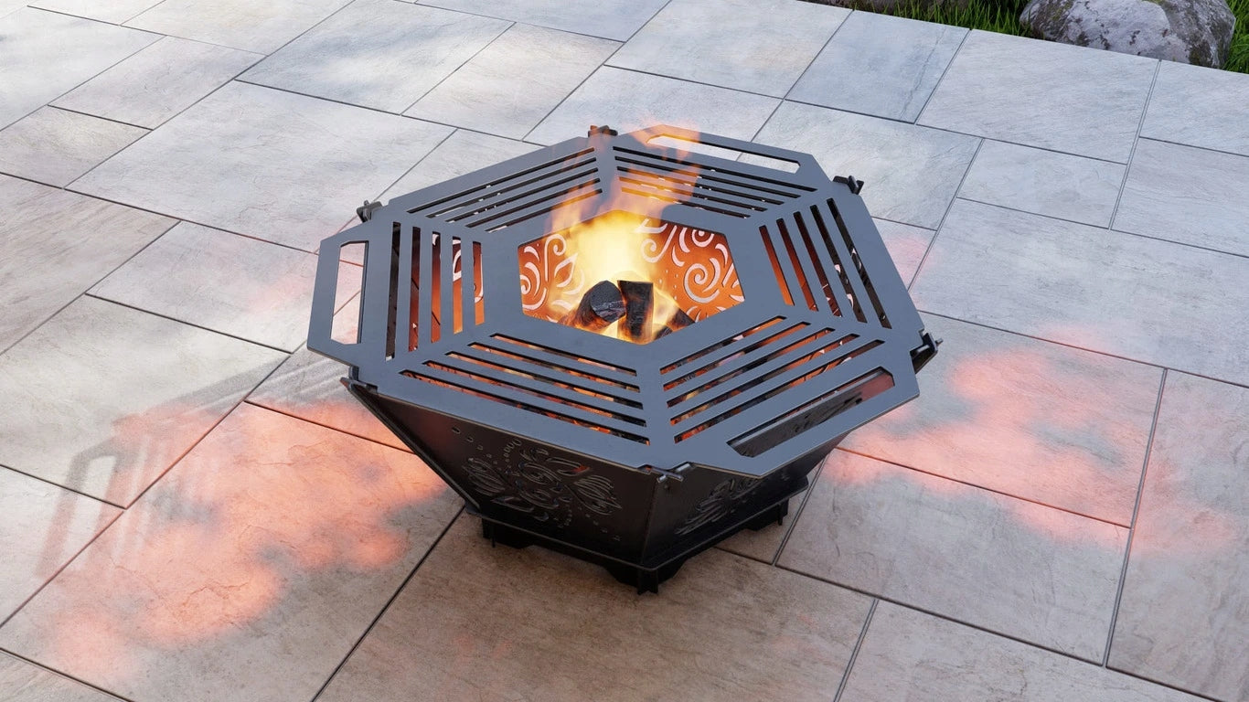 GARDEN HEARTH HEXAGONAL FOLDING LARGE 3 MM GRILL CLICK PATTERN FLOWERS Manufacturer code 5904512220299