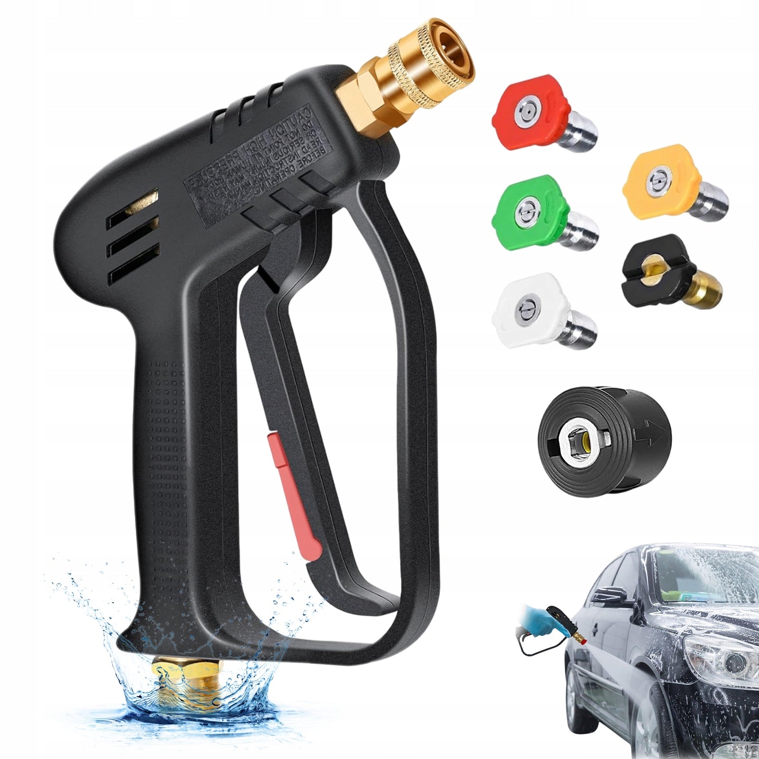 GARDEN HOSE NOZZLE CAR WASH GUN WITH 5 WATER NOZZLES