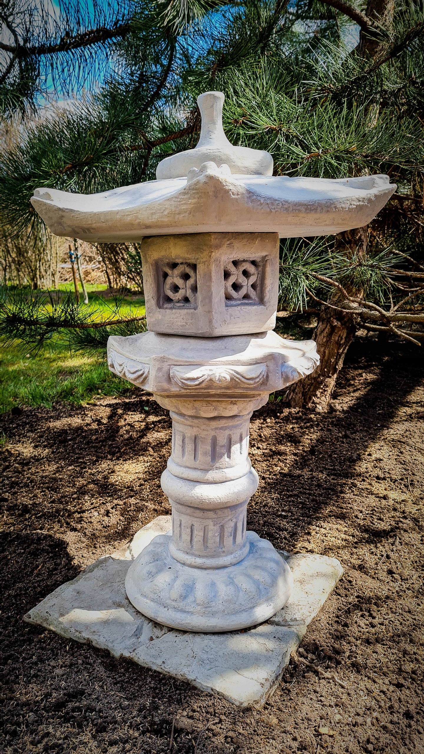 GARDEN LAMP PAGODA NIKIRI CONGLOMERATE CONCRETE GARDEN FIGURE Manufacturer code 1909