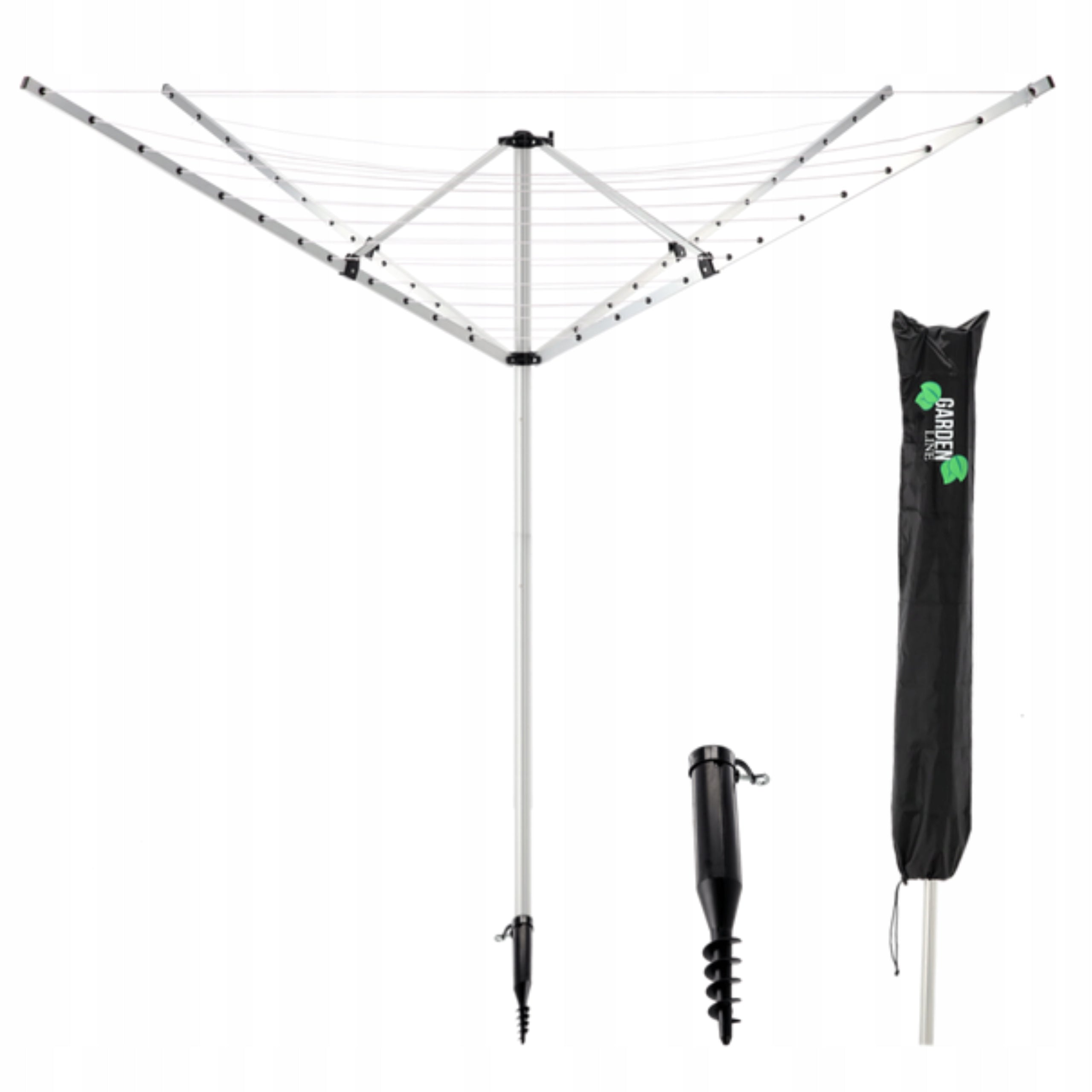 GARDEN LAUNDRY DRYER 4 ARMS 50M COVER LARGE ROOMY FOLDING Brand Dollo Garden