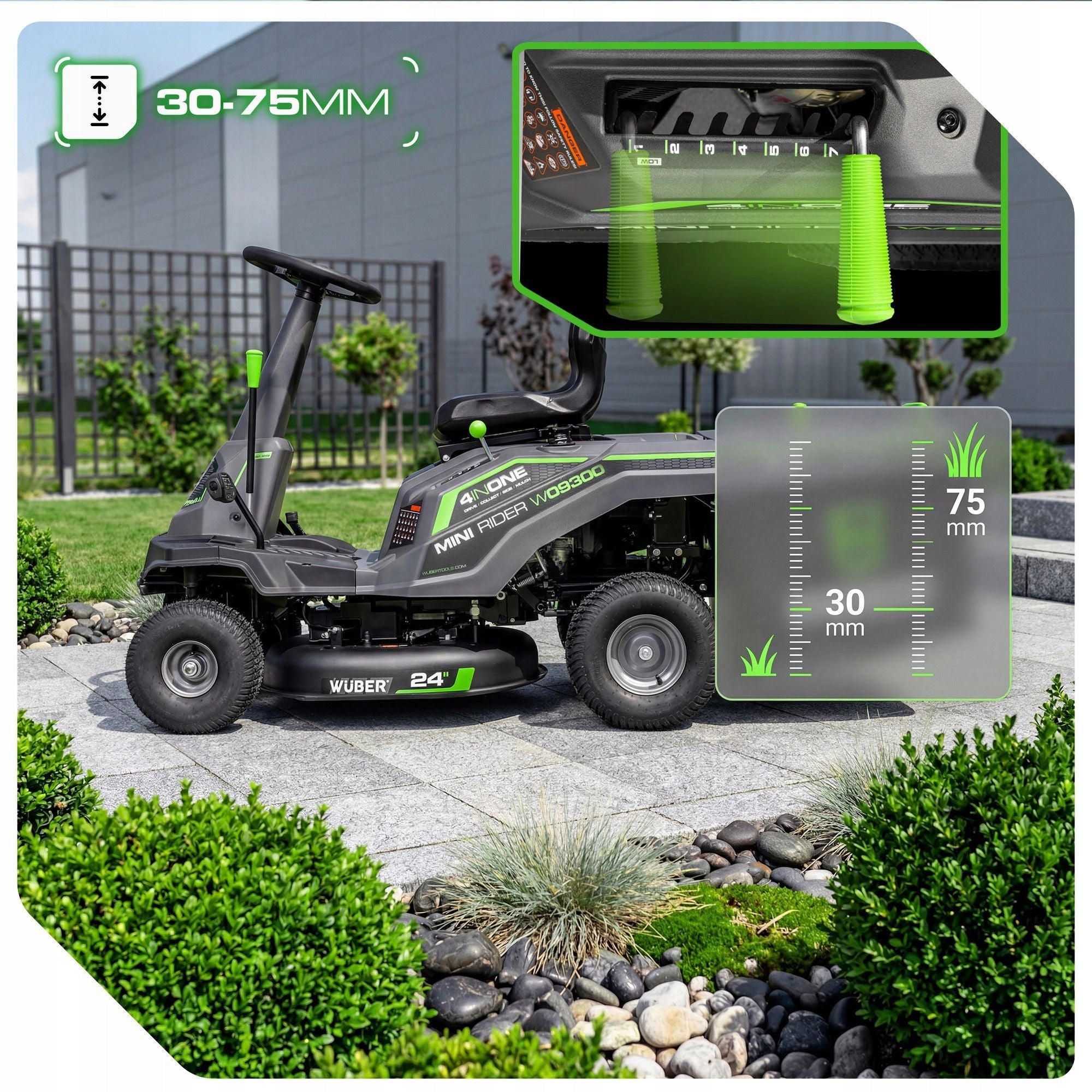 GARDEN LAWN MOWER WITH BASKET 150L / 61cm / 6,12KM STRONG RETURNABLE 4in1 Mowing width 61 cm