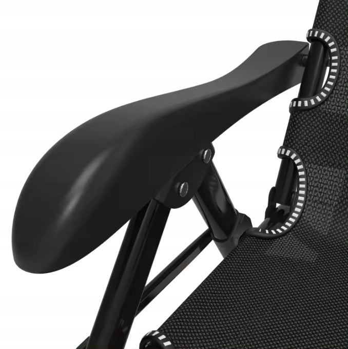 GARDEN LOUNGER ADJUSTABLE 2 IN 1 ARMCHAIR + COUCH Color black