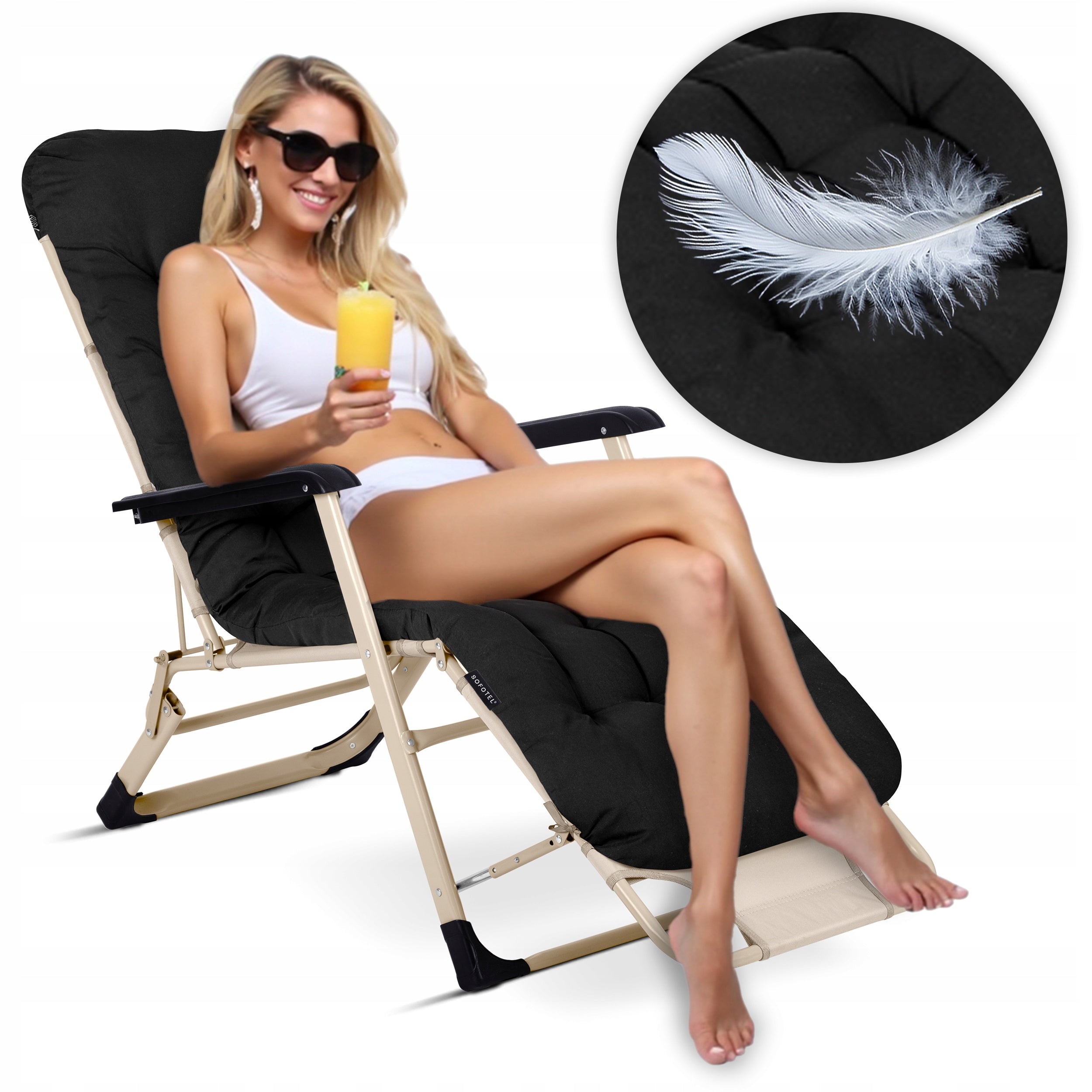 GARDEN LOUNGER BEACH CHAIR FOLDING CHAIR FOR GARDEN TERRACE Frame material metal