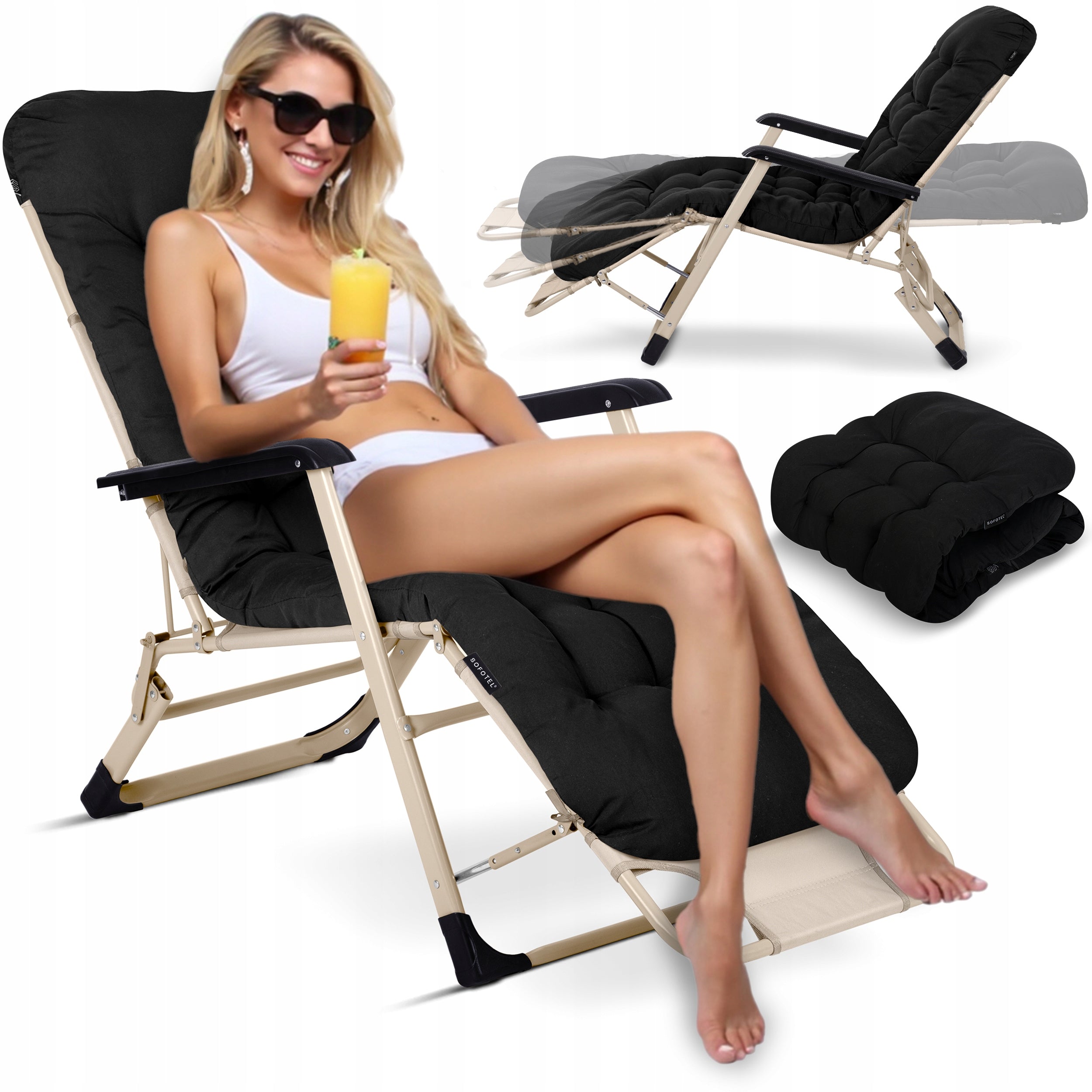 GARDEN LOUNGER BEACH CHAIR FOLDING CHAIR FOR GARDEN TERRACE
