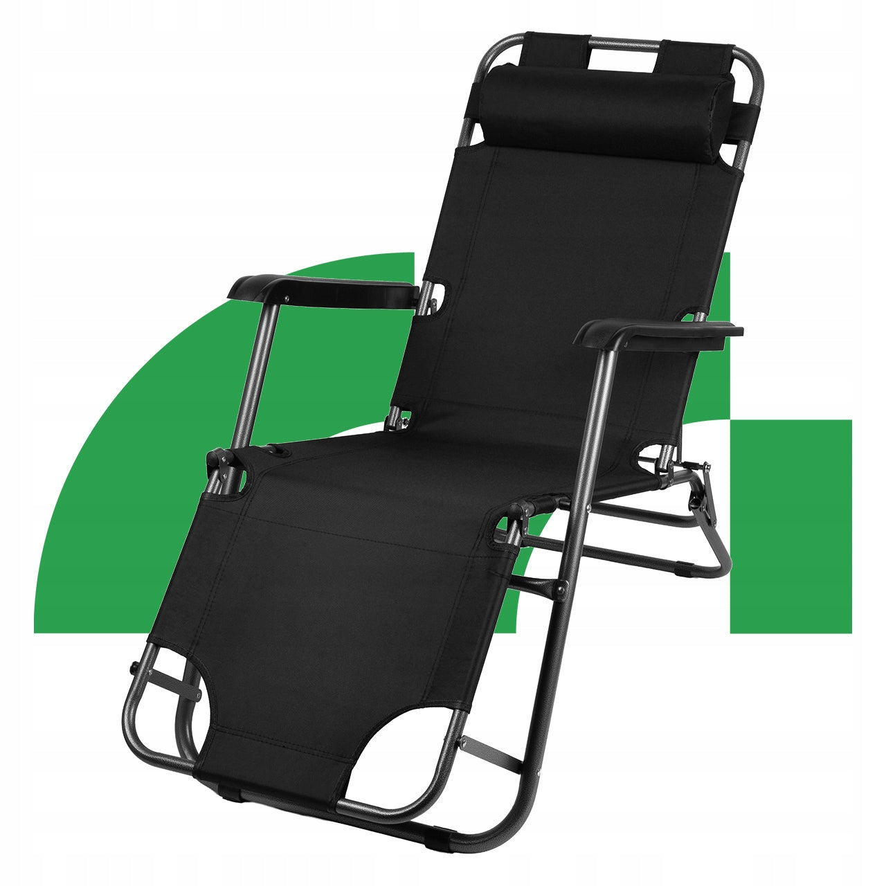GARDEN LOUNGER FOLDING ADJUSTABLE CHAIR HIKING CHAIR HEADREST Frame material metal