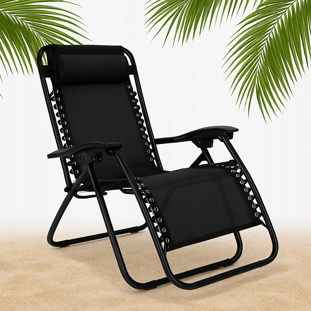 GARDEN LOUNGER FOLDING COMFORTABLE CHAIR FOLDING COUCH BLACK 1 PC Manufacturer code 5907394788901