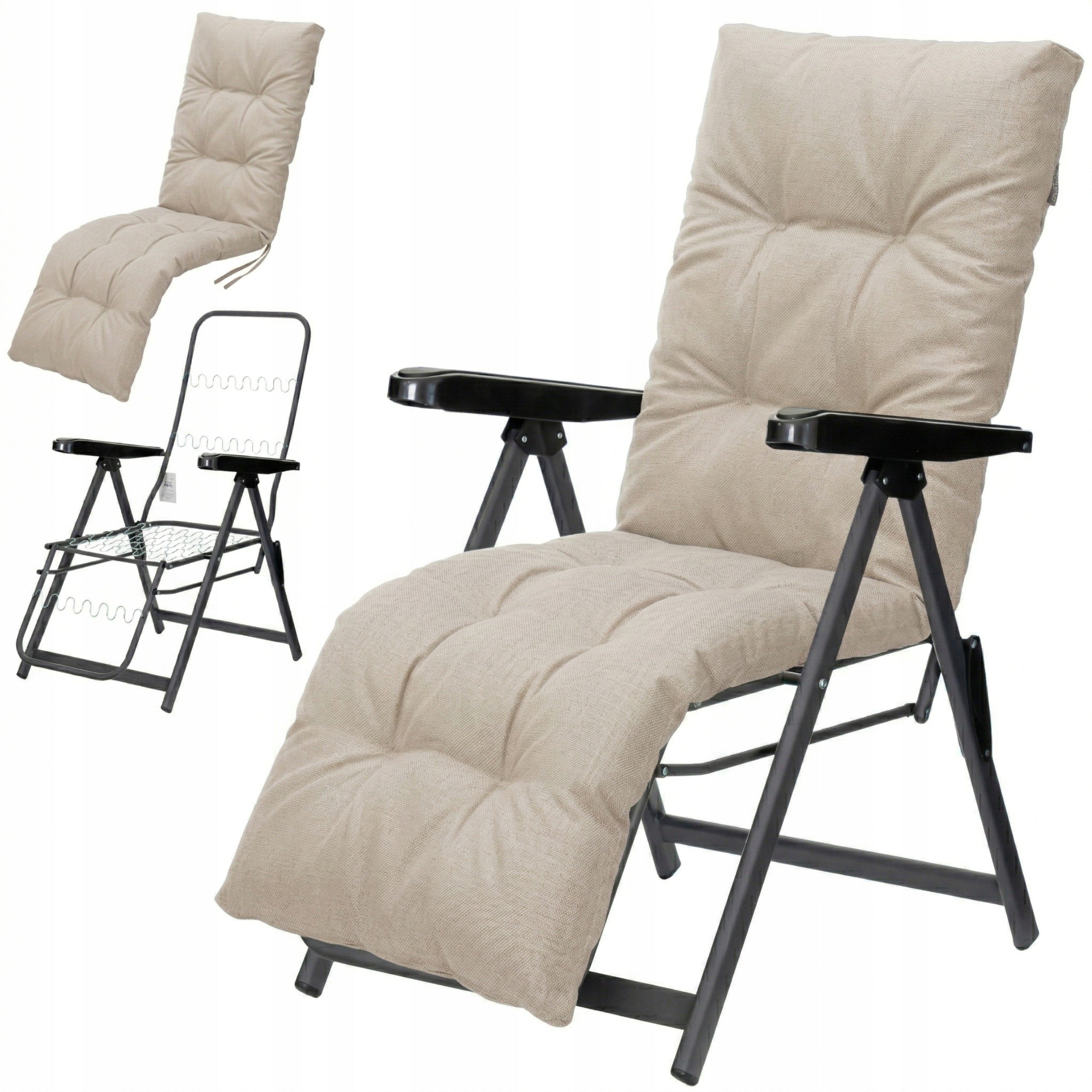 GARDEN LOUNGER WITH PILLOW AND FOOTREST COUCH FOR GARDEN BACKREST ADJUSTMENT