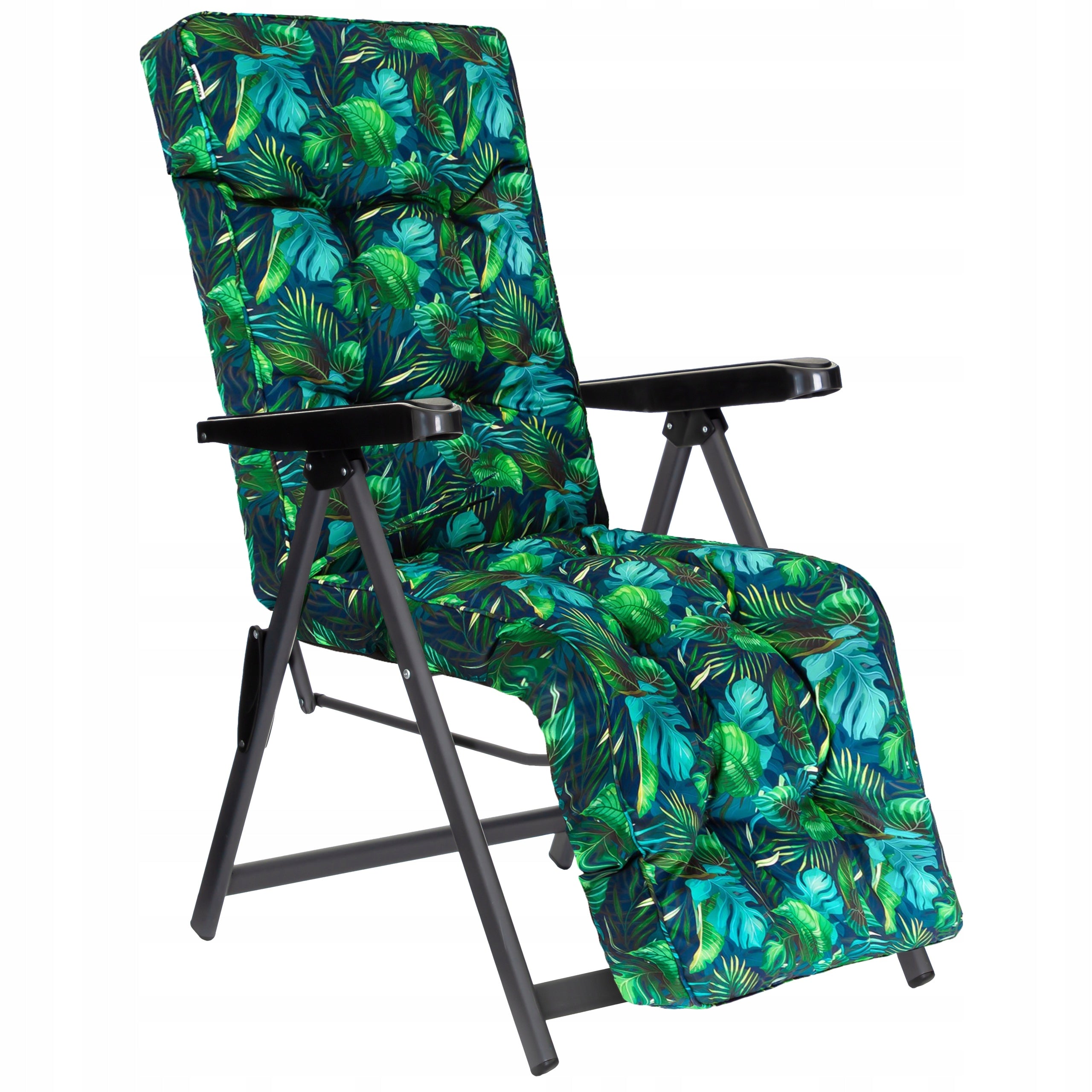 GARDEN LOUNGER WITH PILLOW - Folding chair with footrest - Strong up to 130 kg Kind sunbed
