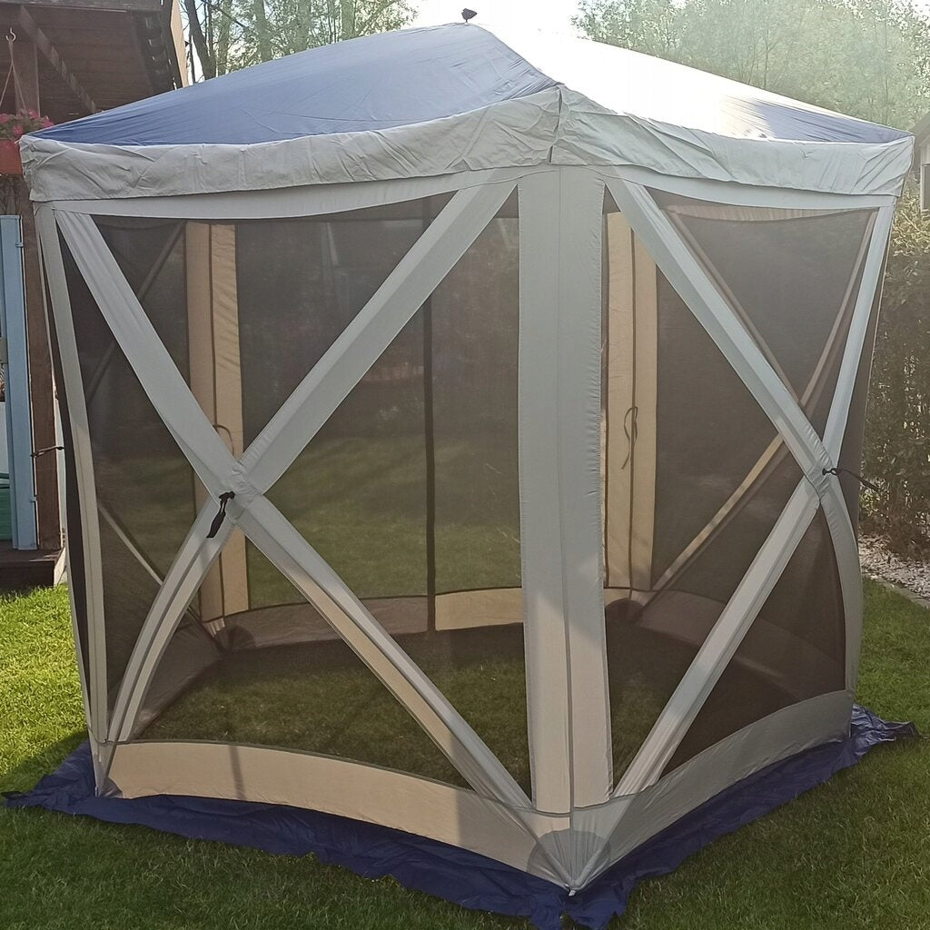 GARDEN PAVILION 2,6x2,6 M EXPRESS TENT BLUE POP UP MOSQUITO NETS Length 2.6 m