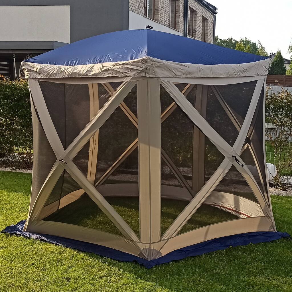 GARDEN PAVILION 2,6x2,6 M EXPRESS TENT BLUE POP UP MOSQUITO NETS Manufacturer no brand