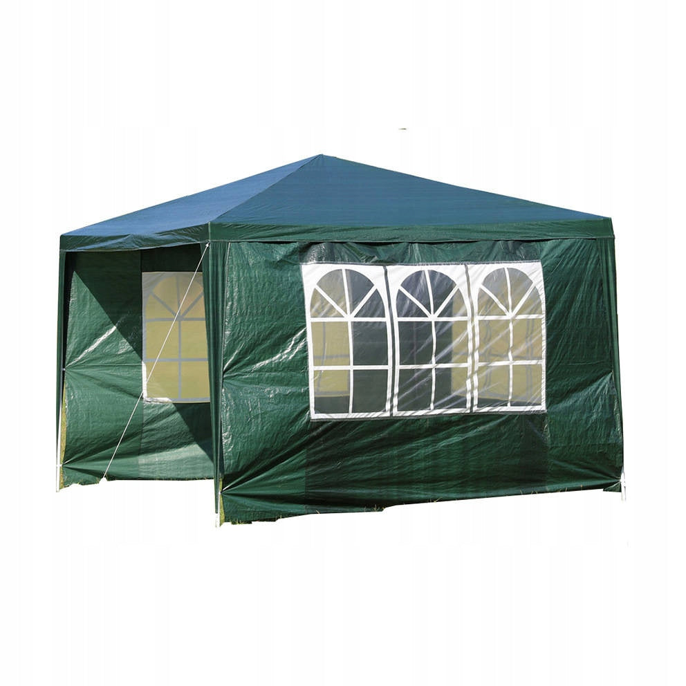 GARDEN PAVILION 300 x 300 cm TRADE TENT + 3 SIDE WALLS WINDOWS Length 3 m