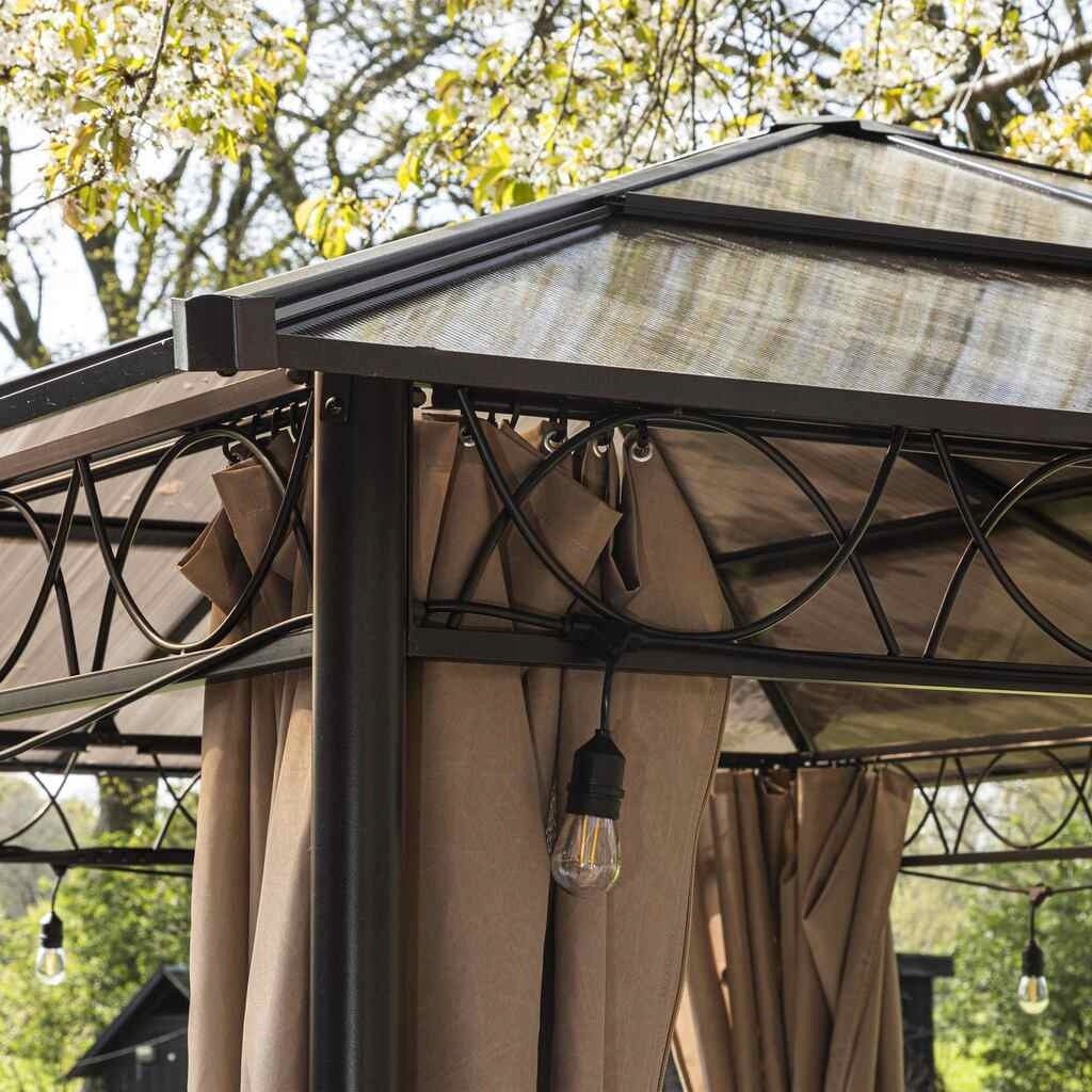 GARDEN PAVILION 3x3,6m GARDEN GAZEBO ALUMINUM POLYCARBONATE 6mm Width 3 m