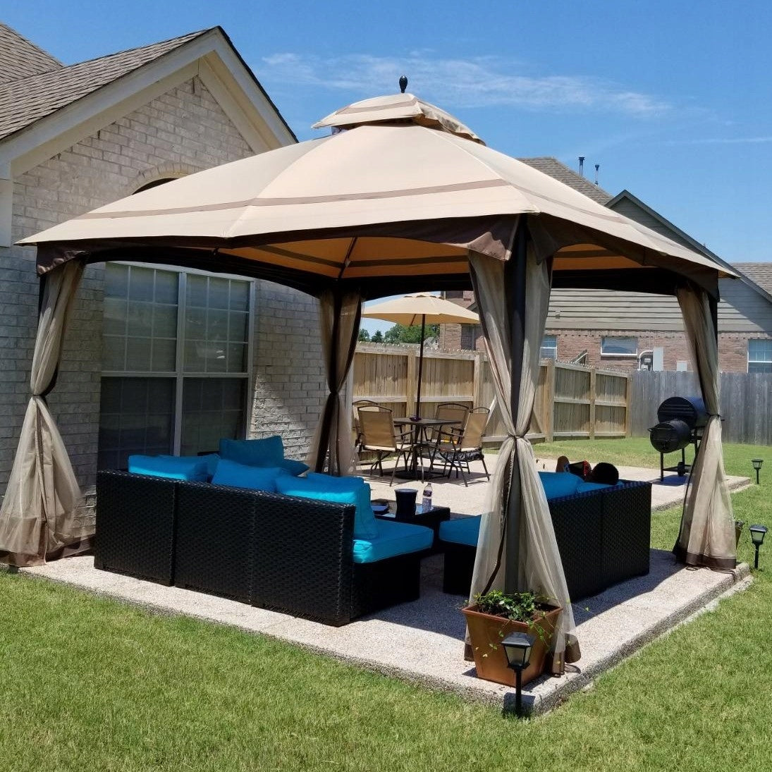 GARDEN PAVILION 3x4 m GARDEN TENT, MOSQUITO NET, BEIGE, STEEL FRAME EAN (GTIN) 0047793313382