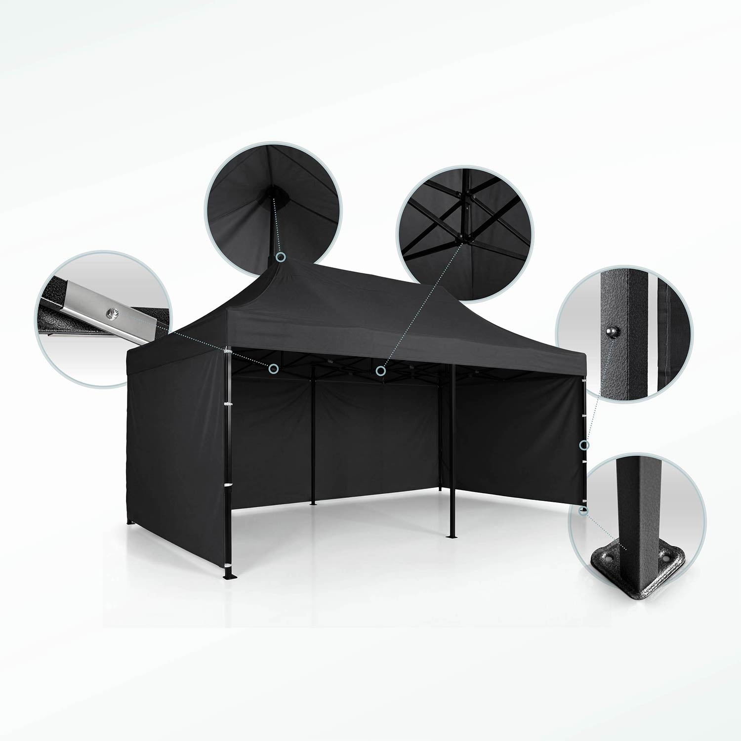 GARDEN PAVILION 3x6 M TRADE TENT EXPRESS AUTOMATIC BLACK Product weight with unit packaging 31 kg