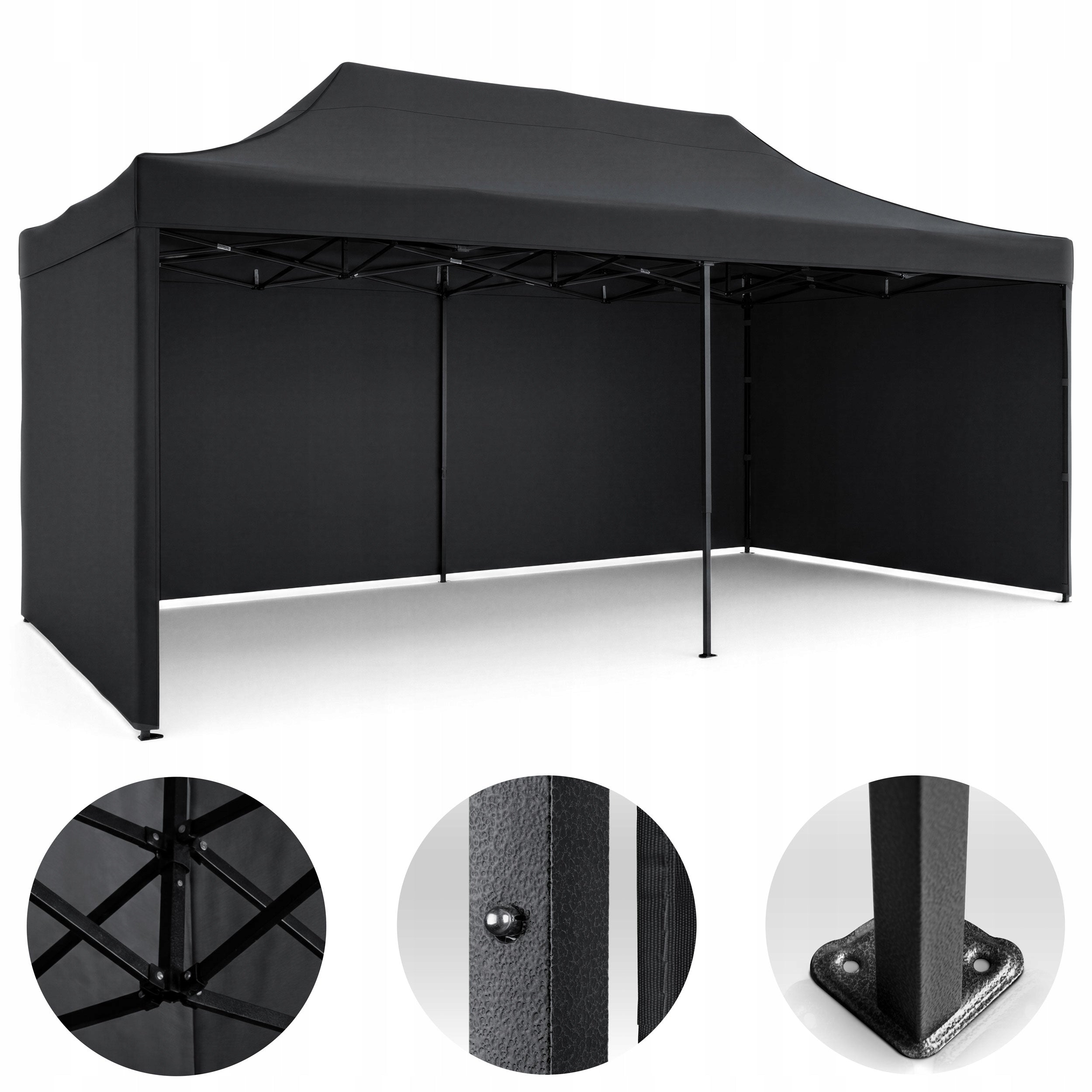GARDEN PAVILION GAZEBO TRADE TENT PARTY 3x6x3m 3 WALLS PLONOS