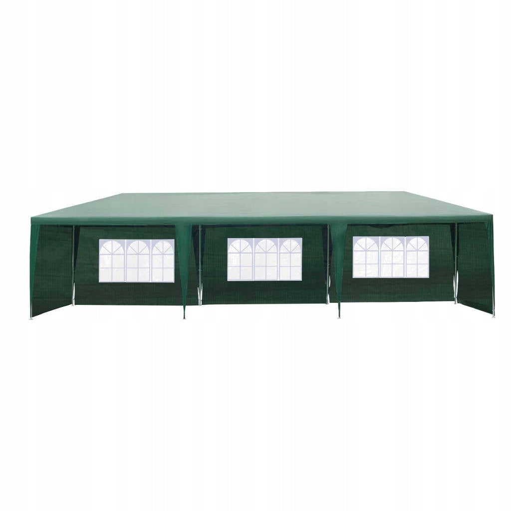 GARDEN PAVILION PARTY TENT CATERING GREEN 3x9 m + 8 WALLS Width 3 m